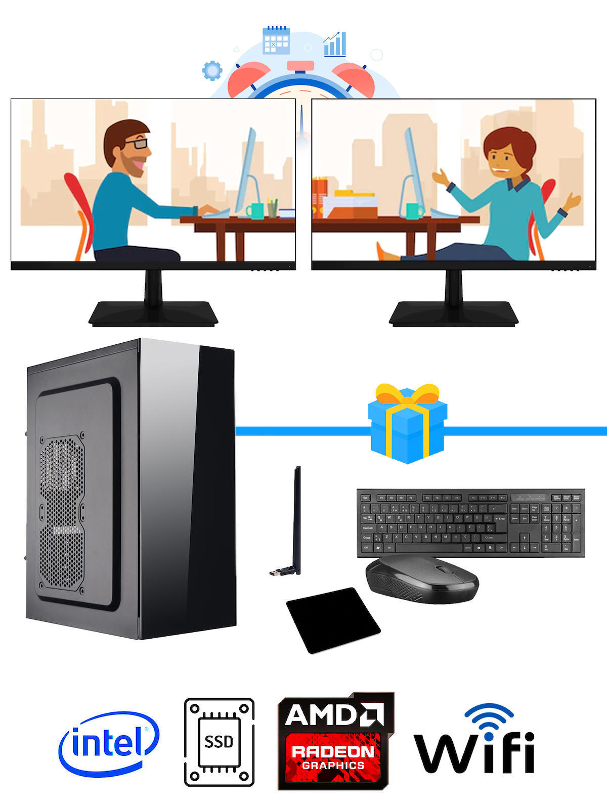 Ramtech Workforce OF510-095 Harici Radeon R5 230 Ekran Kartlı AMD Ryzen 9 i5 10400F 16 GB Ram DDR4 256 GB SSD Mid Tower
FreeDos Masaüstü Bilgisayar