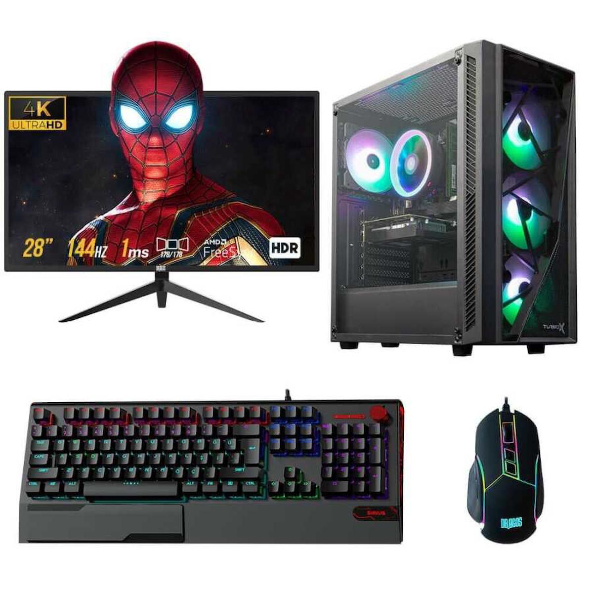 Dragos DRx2631 Harici RX 6600 Ekran Kartlı AMD Ryzen 7 5500 16 GB Ram DDR4 512 GB SSD Mid Tower FreeDos Masaüstü Bilgisayar