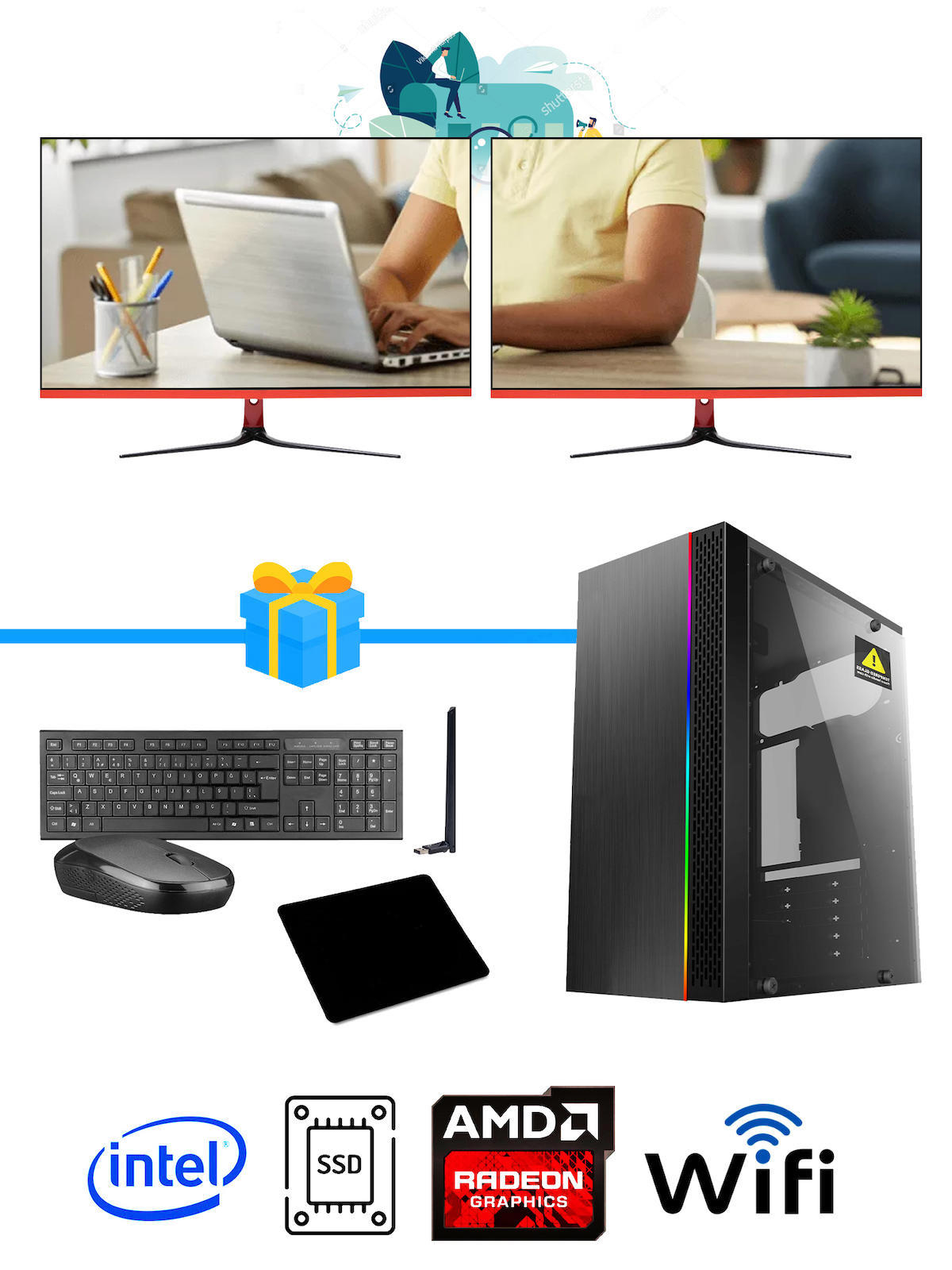 Ramtech Workforce OF510-0119 Harici Radeon R5 230 Ekran Kartlı AMD Ryzen 9 i5 10400F 16 GB Ram DDR4 256 GB SSD Mid Tower
FreeDos Masaüstü Bilgisayar