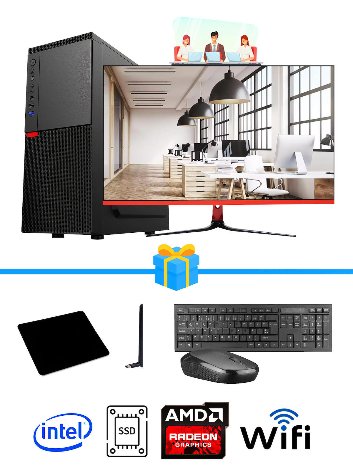 Ramtech Workforce OF310-212 Harici Radeon R5 230 Ekran Kartlı AMD Ryzen 7 i3 10100F 8 GB Ram DDR4 256 GB SSD Mid Tower
 FreeDos Masaüstü Bilgisayar