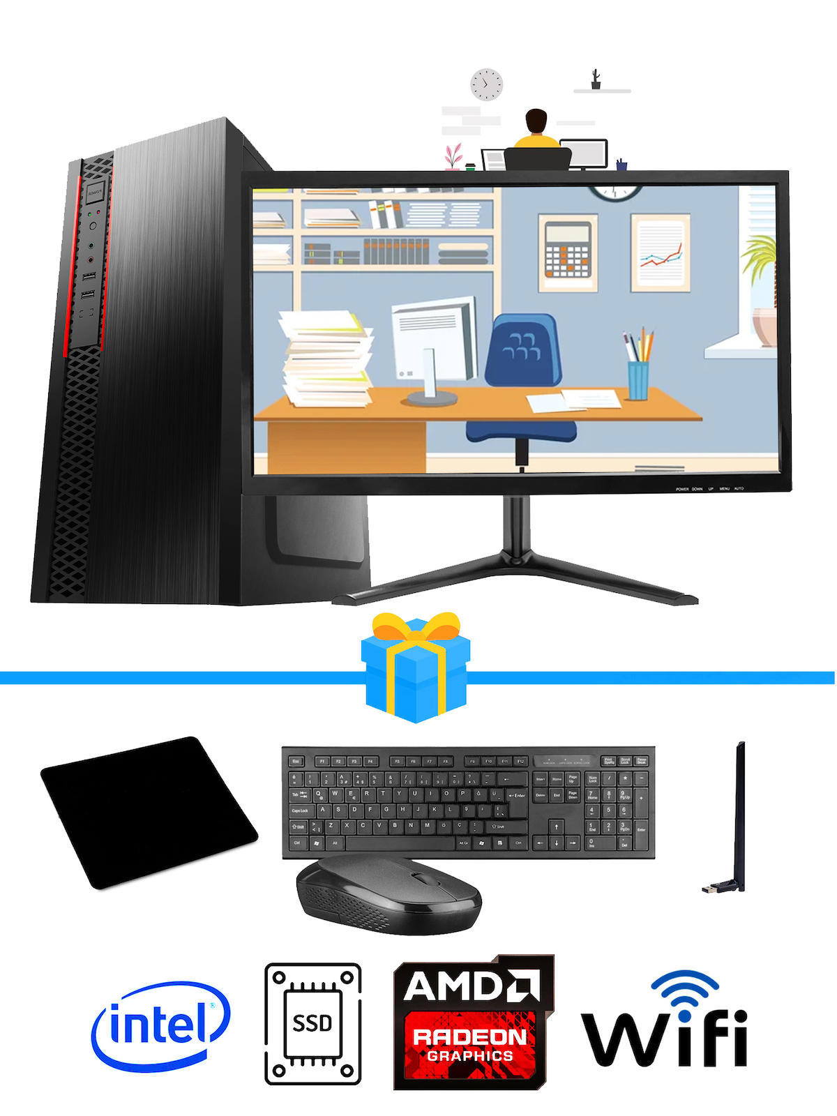 Ramtech Workforce OF310-178 Harici Radeon R5 230 Ekran Kartlı AMD Ryzen 7 i3 10100F 16 GB Ram DDR4 128 GB SSD Mid Tower
FreeDos Masaüstü Bilgisayar