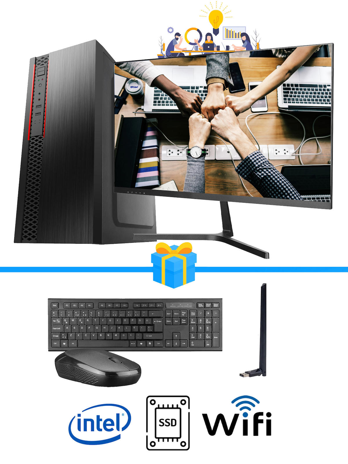 Ramtech Workforce Paylaşımlı AMD Ryzen 7 2600 16 GB Ram DDR3 240 GB SSD Mid Tower
 FreeDos Masaüstü Bilgisayar