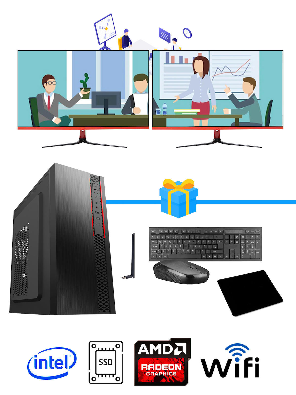 Ramtech Workforce OF310-244 Harici Radeon R5 230 Ekran Kartlı AMD Ryzen 7 i3 10100F 16 GB Ram DDR4 128 GB SSD Mid Tower
FreeDos Masaüstü Bilgisayar