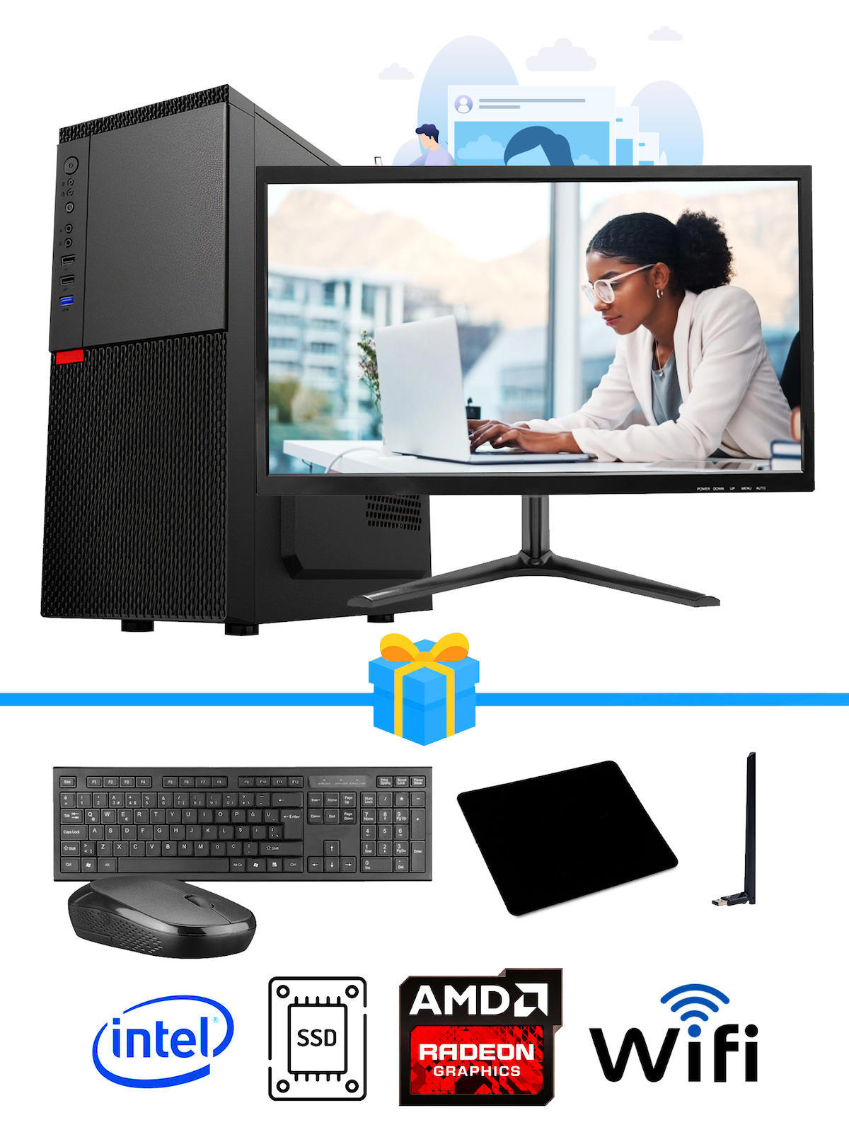Ramtech Workforce OF510-020 Harici Radeon R5 230 Ekran Kartlı AMD Ryzen 9 i5 10400F 8 GB Ram DDR4 256 GB SSD Mid Tower
FreeDos Masaüstü Bilgisayar