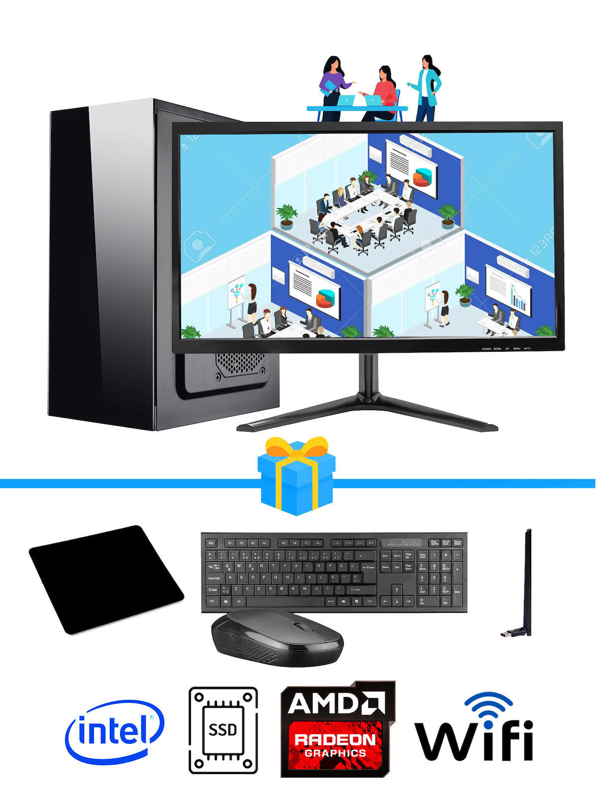 Ramtech Workforce OF310-167 Harici Radeon R5 230 Ekran Kartlı AMD Ryzen 7 i3 10100F 16 GB Ram DDR4 256 GB SSD Mid Tower
FreeDos Masaüstü Bilgisayar