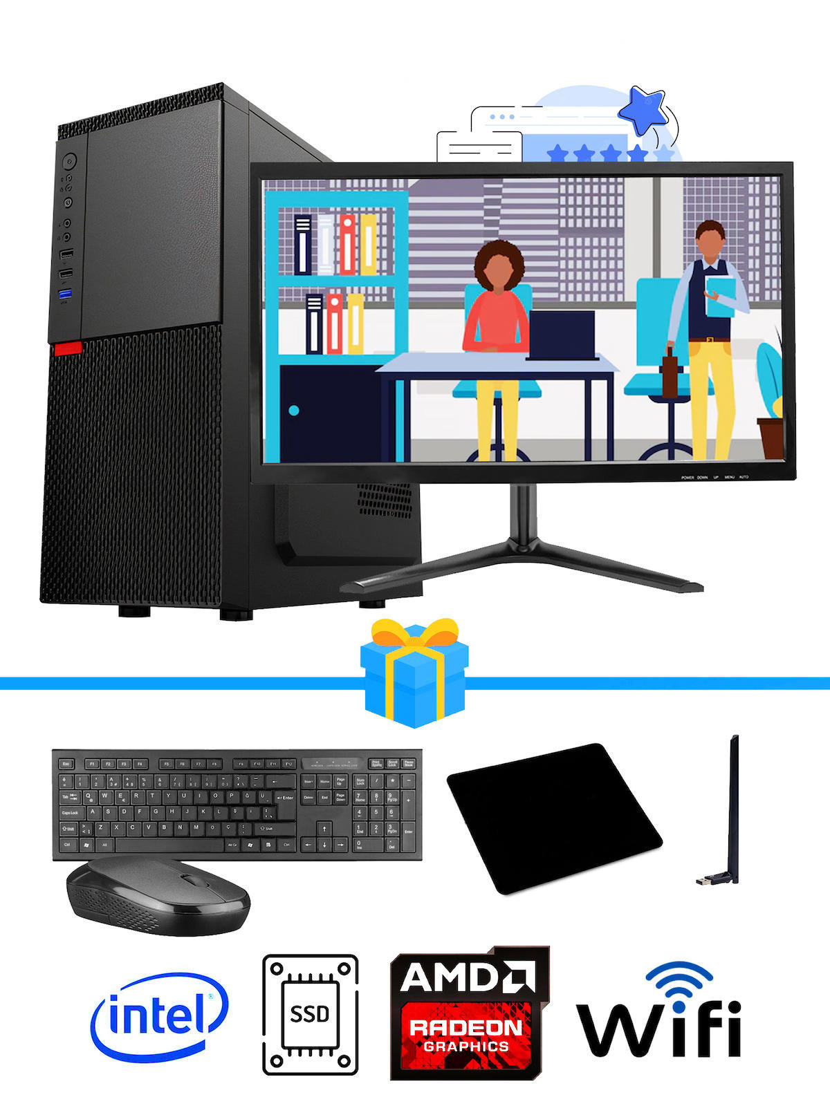 Ramtech Workforce OF510-024 Harici Radeon R5 230 Ekran Kartlı AMD Ryzen 9 i5 10400F 16 GB Ram DDR4 512 GB SSD Mid Tower
FreeDos Masaüstü Bilgisayar