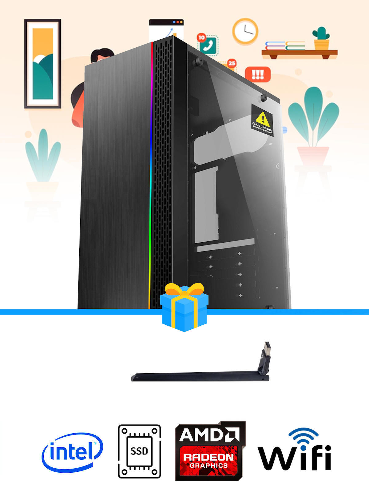Ramtech Workforce OF510-013 Harici Radeon R5 230 Ekran Kartlı AMD Ryzen 9 i5 10400F 8 GB Ram DDR4 128 GB SSD Mid Tower
FreeDos Masaüstü Bilgisayar