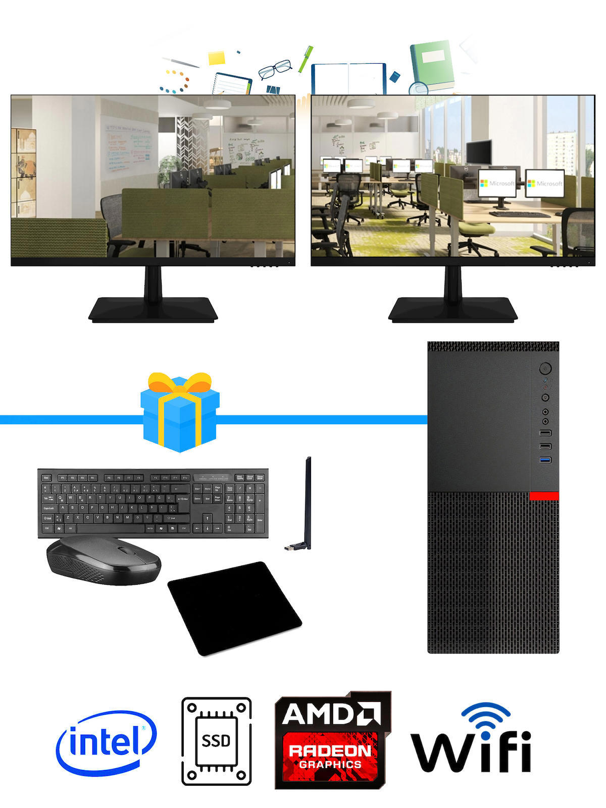 Ramtech Workforce OF710-356 Harici Radeon R5 230 Ekran Kartlı AMD Ryzen 9 i7-10700F 8 GB Ram DDR4 256 GB SSD Mid Tower
 FreeDos Masaüstü Bilgisayar