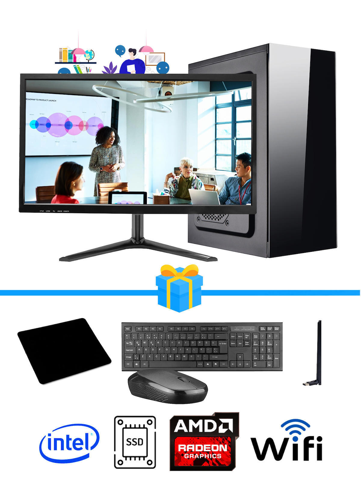 Ramtech Workforce OF310-179 Harici Radeon R5 230 Ekran Kartlı AMD Ryzen 7 i3 10100F 16 GB Ram DDR4 256 GB SSD Mid Tower
 FreeDos Masaüstü Bilgisayar
