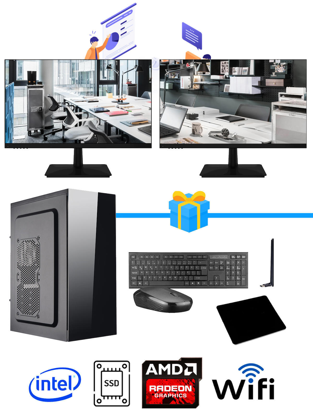 Ramtech Workforce OF310-233 Harici Radeon R5 230 Ekran Kartlı AMD Ryzen 7 i3 10100F 16 GB Ram DDR4 256 GB SSD Mid Tower
 FreeDos Masaüstü Bilgisayar