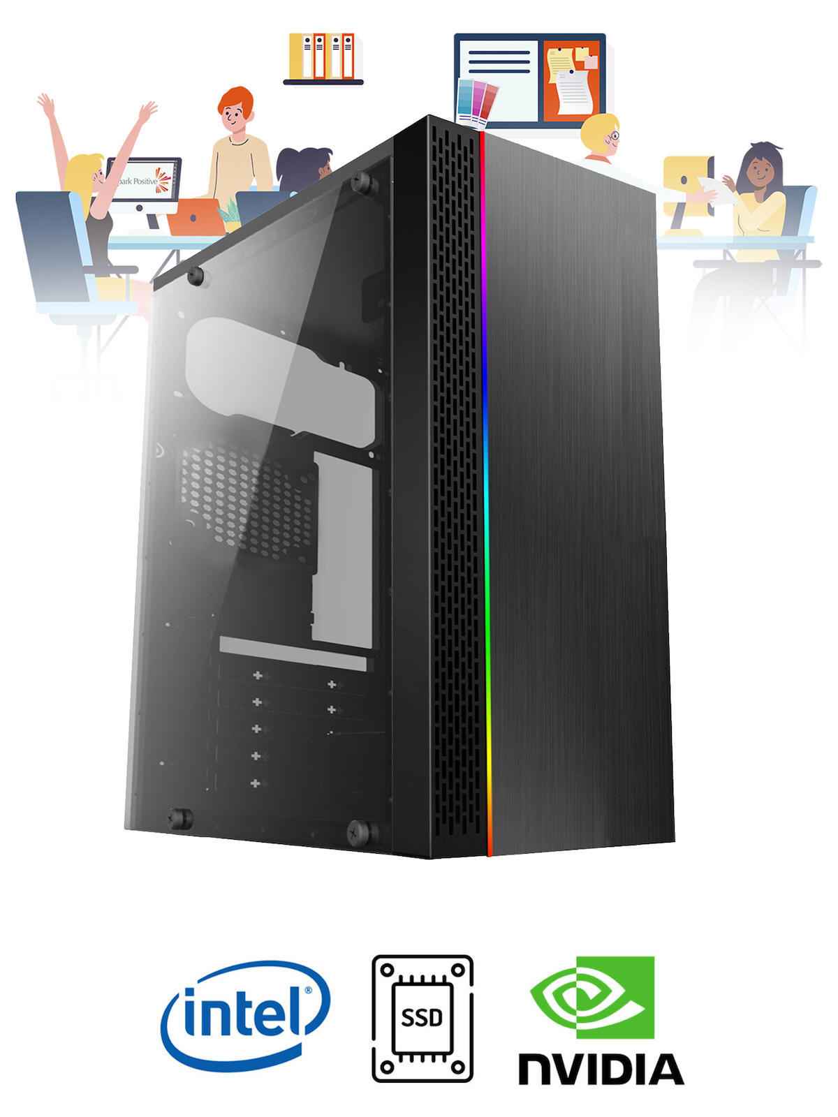 Ramtech Workforce WF310 Harici GeForce GT 740 Ekran Kartlı AMD Ryzen 9 X5660 16 GB Ram DDR3 256 GB SSD Mid Tower
 FreeDos Masaüstü Bilgisayar