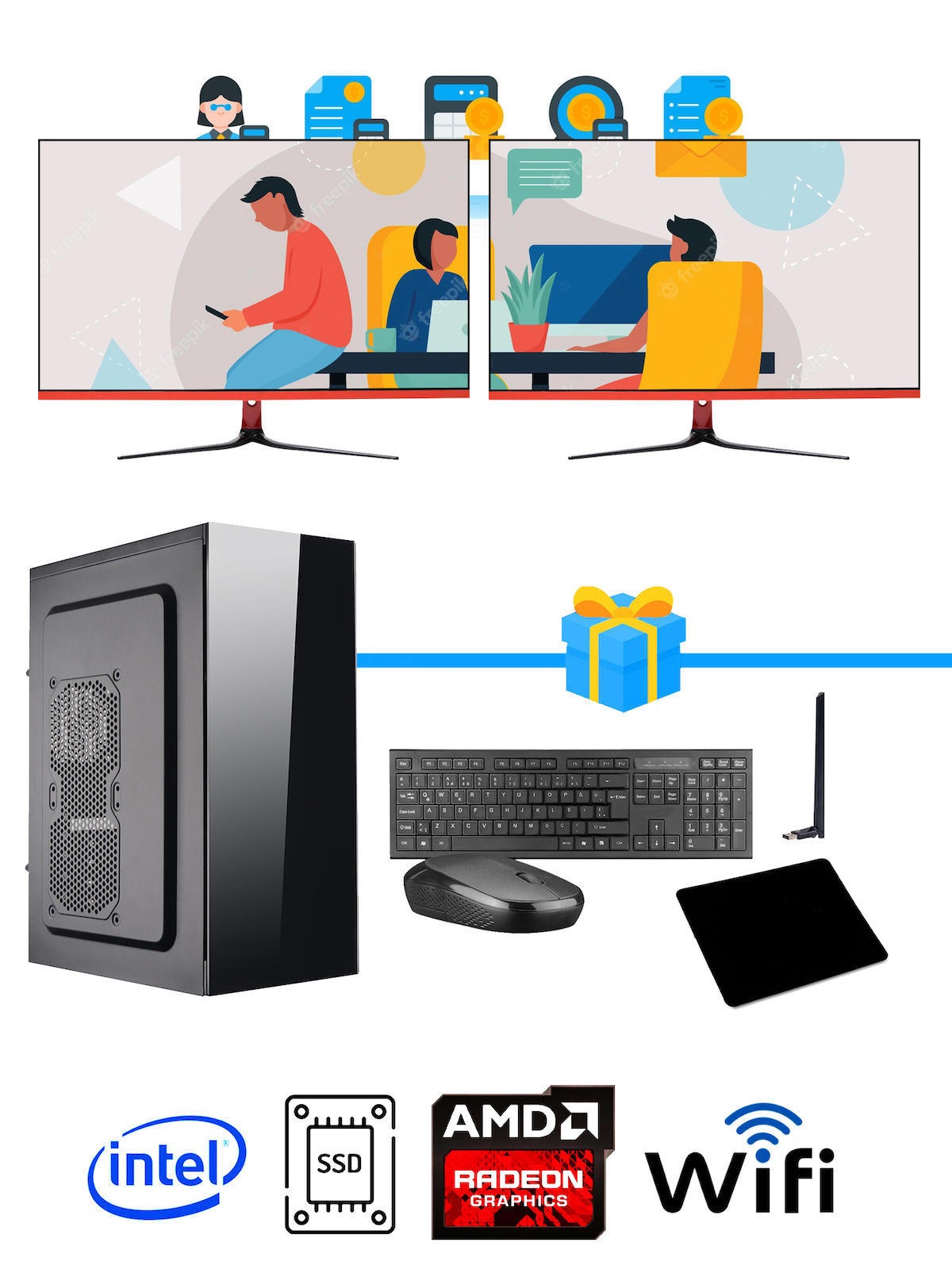 Ramtech Workforce OF510-0113 Harici Radeon R5 230 Ekran Kartlı AMD Ryzen 9 i5 10400F 16 GB Ram DDR4 256 GB SSD Mid Tower
FreeDos Masaüstü Bilgisayar