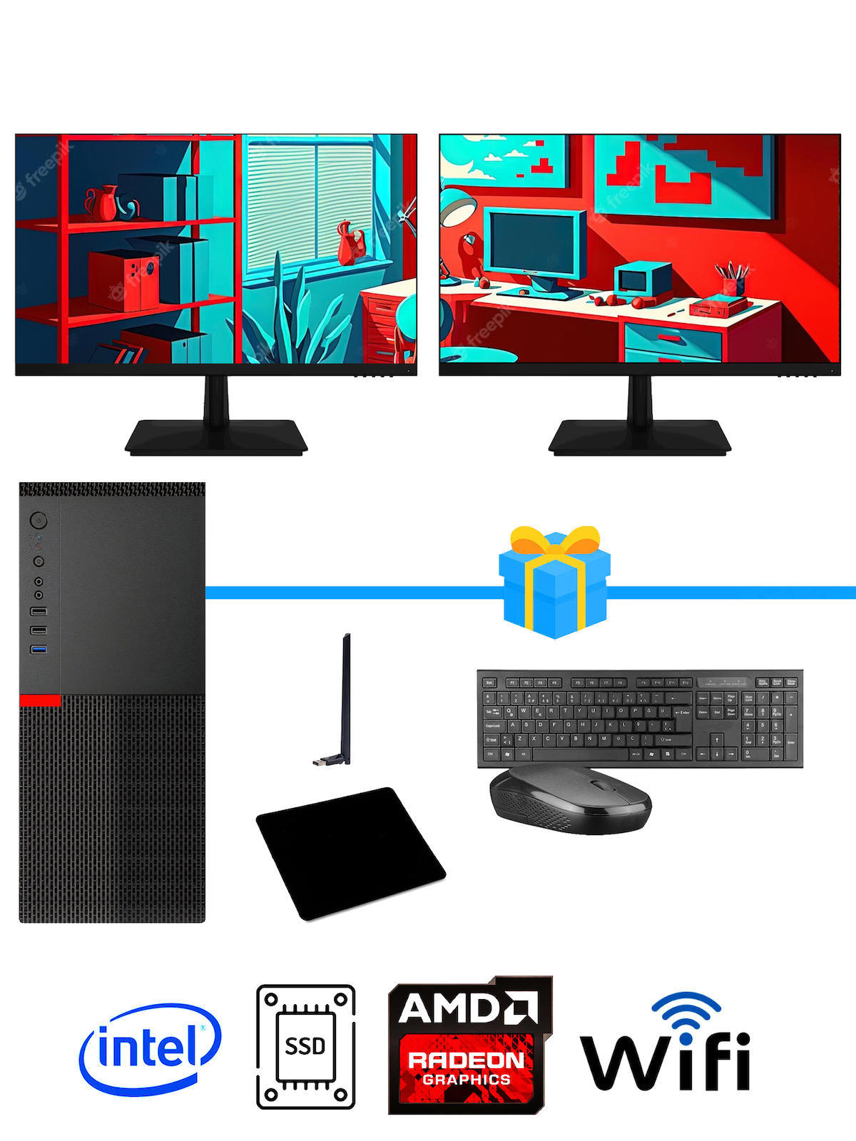 Ramtech Workforce OF710-360 Harici Radeon R5 230 Ekran Kartlı AMD Ryzen 9 i7-10700F 16 GB Ram DDR4 512 GB SSD Mid Tower
 FreeDos Masaüstü Bilgisayar