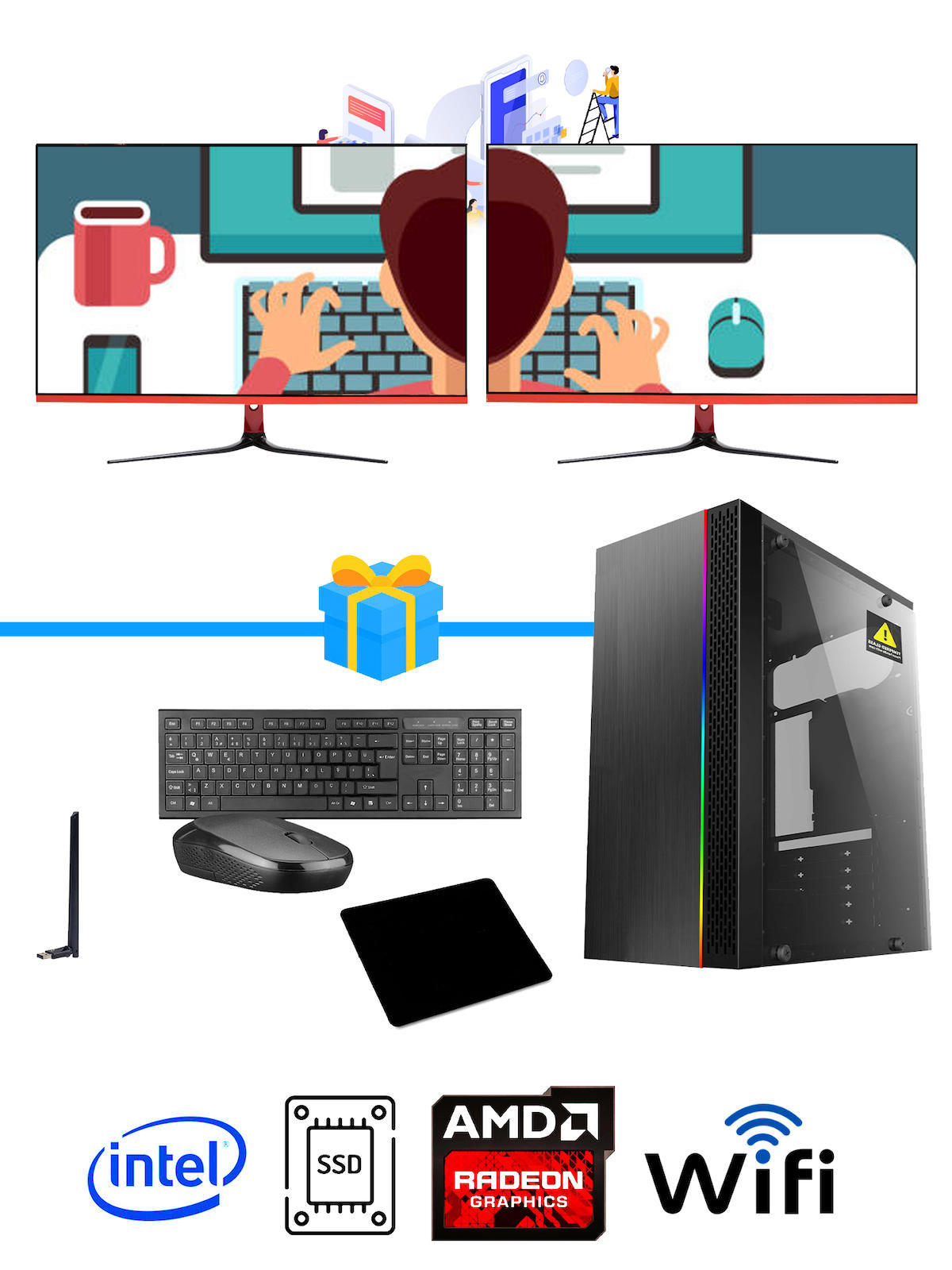 Ramtech Workforce OF310-249 Harici Radeon R5 230 Ekran Kartlı AMD Ryzen 7 i3 10100F 8 GB Ram DDR4 512 GB SSD Mid Tower
FreeDos Masaüstü Bilgisayar