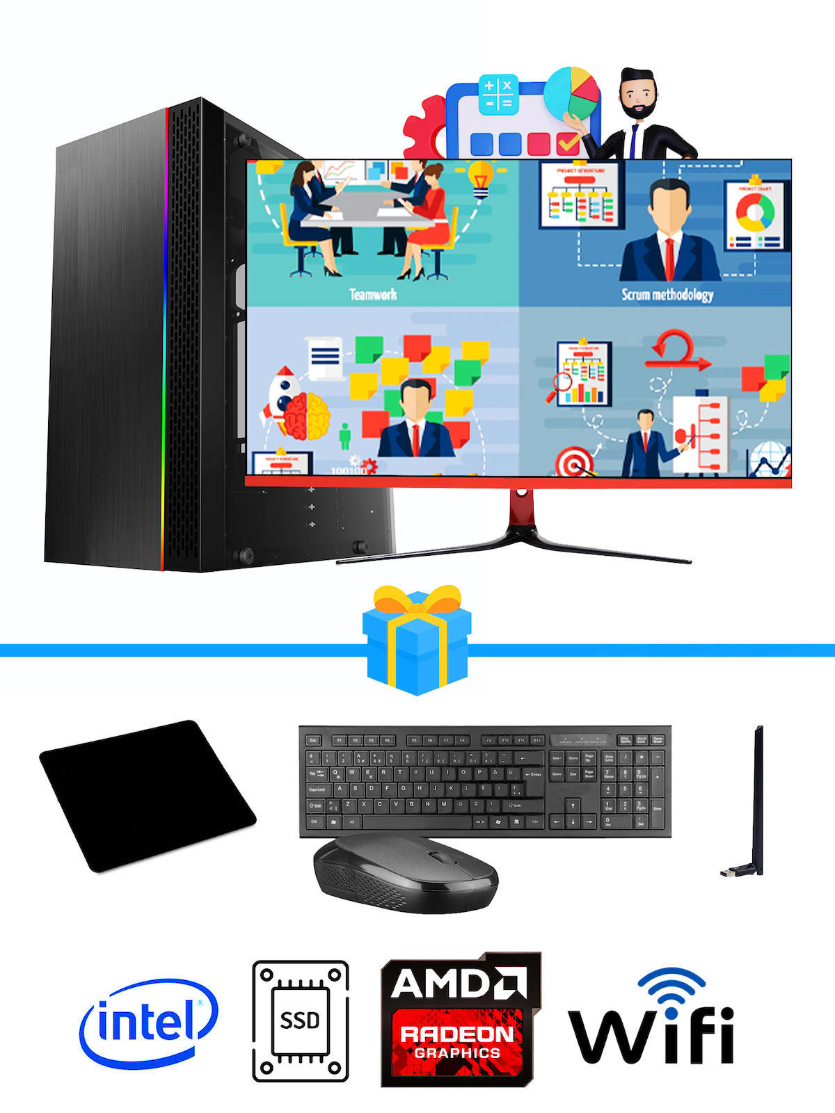 Ramtech Workforce OF710-335 Harici Radeon R5 230 Ekran Kartlı AMD Ryzen 9 i7-10700F 16 GB Ram DDR4 256 GB SSD Mid Tower
FreeDos Masaüstü Bilgisayar