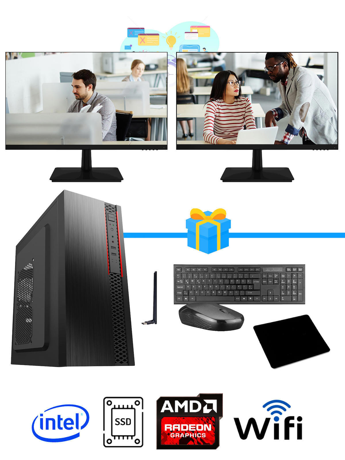 Ramtech Workforce OF310-224 Harici Radeon R5 230 Ekran Kartlı AMD Ryzen 7 i3 10100F 8 GB Ram DDR4 256 GB SSD Mid Tower
 FreeDos Masaüstü Bilgisayar
