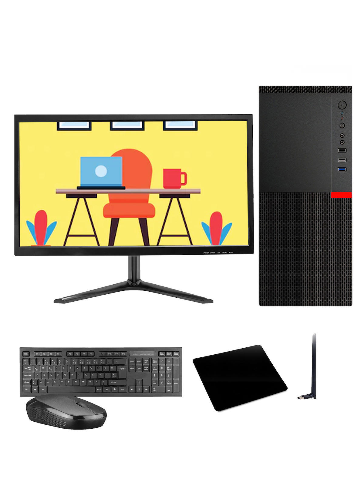 Ramtech Workforce OF510-033 Harici Radeon R5 230 Ekran Kartlı AMD Ryzen 9 i5 10400F 8 GB Ram DDR4 512 GB SSD Mid Tower
 FreeDos Masaüstü Bilgisayar