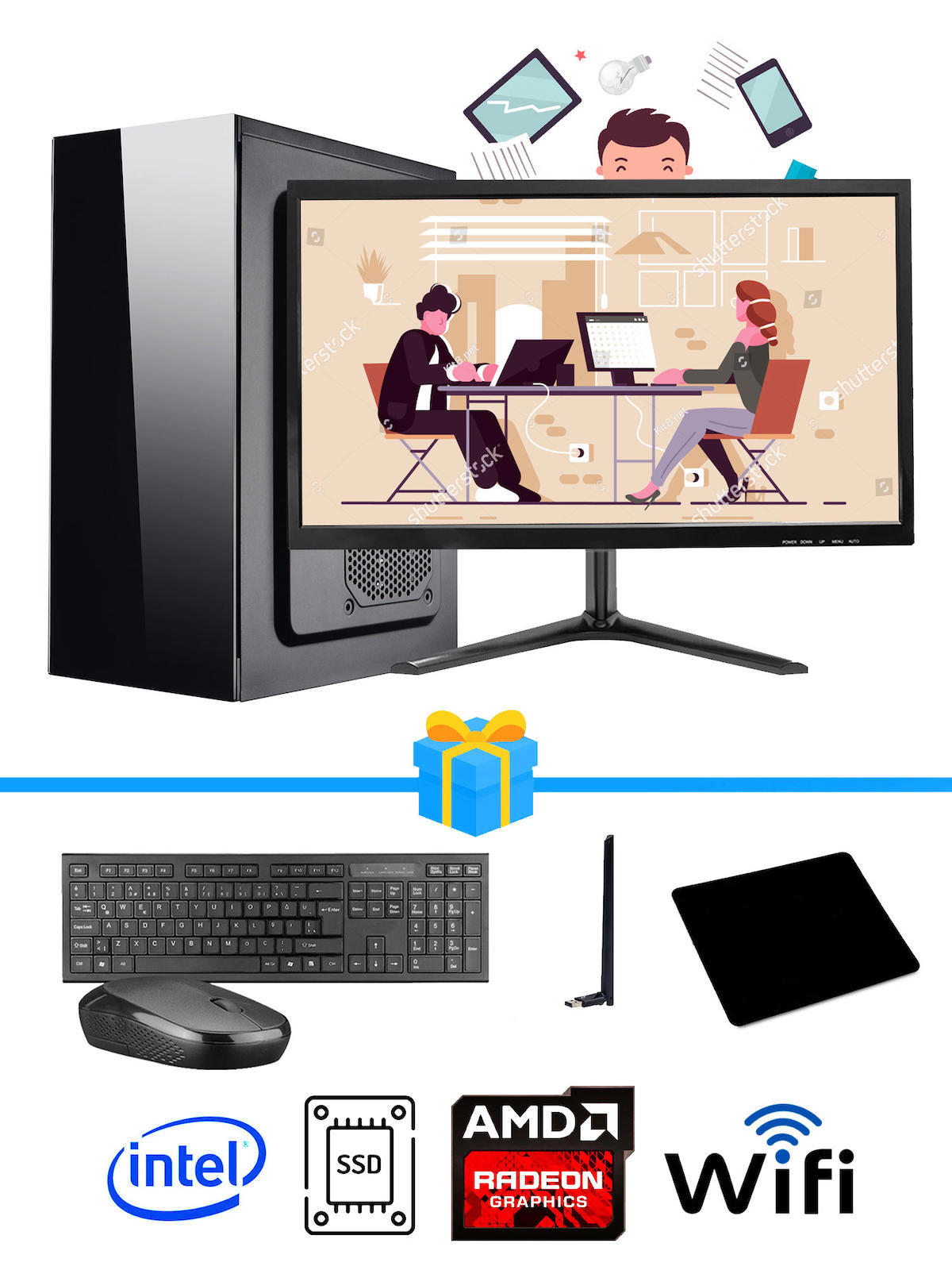 Ramtech Workforce OF510-053 Harici Radeon R5 230 Ekran Kartlı AMD Ryzen 9 i5 10400F 16 GB Ram DDR4 256 GB SSD Mid Tower
FreeDos Masaüstü Bilgisayar