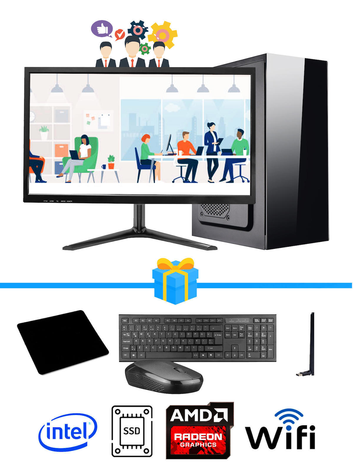 Ramtech Workforce OF310-171 Harici Radeon R5 230 Ekran Kartlı AMD Ryzen 7 i3 10100F 8 GB Ram DDR4 512 GB SSD Mid Tower
 FreeDos Masaüstü Bilgisayar