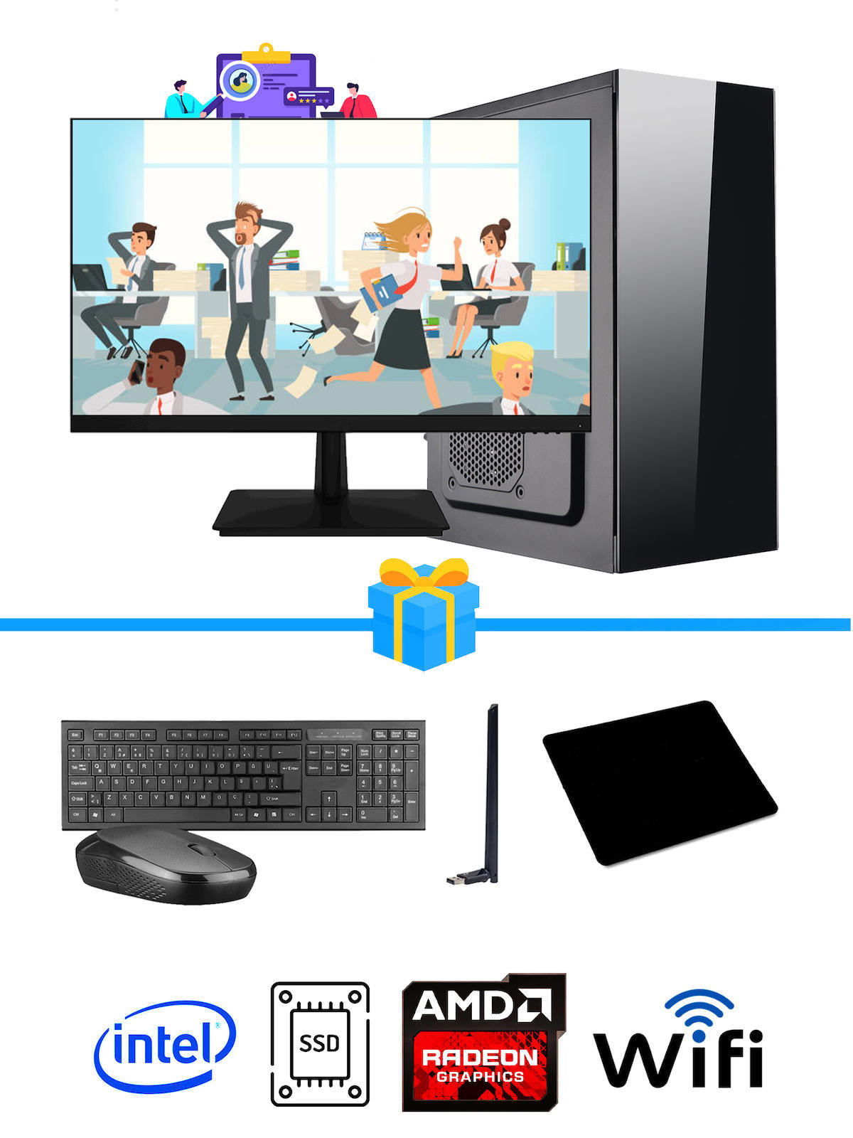 Ramtech Workforce OF310-189 Harici Radeon R5 230 Ekran Kartlı AMD Ryzen 7 i3 10100F 8 GB Ram DDR4 512 GB SSD Mid Tower
 FreeDos Masaüstü Bilgisayar