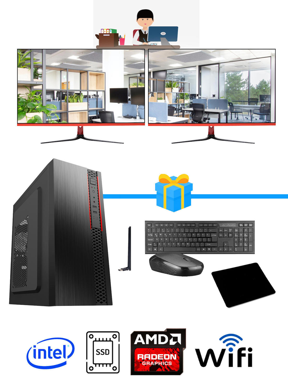 Ramtech Workforce OF310-248 Harici Radeon R5 230 Ekran Kartlı AMD Ryzen 7 i3 10100F 8 GB Ram DDR4 256 GB SSD Mid Tower
FreeDos Masaüstü Bilgisayar