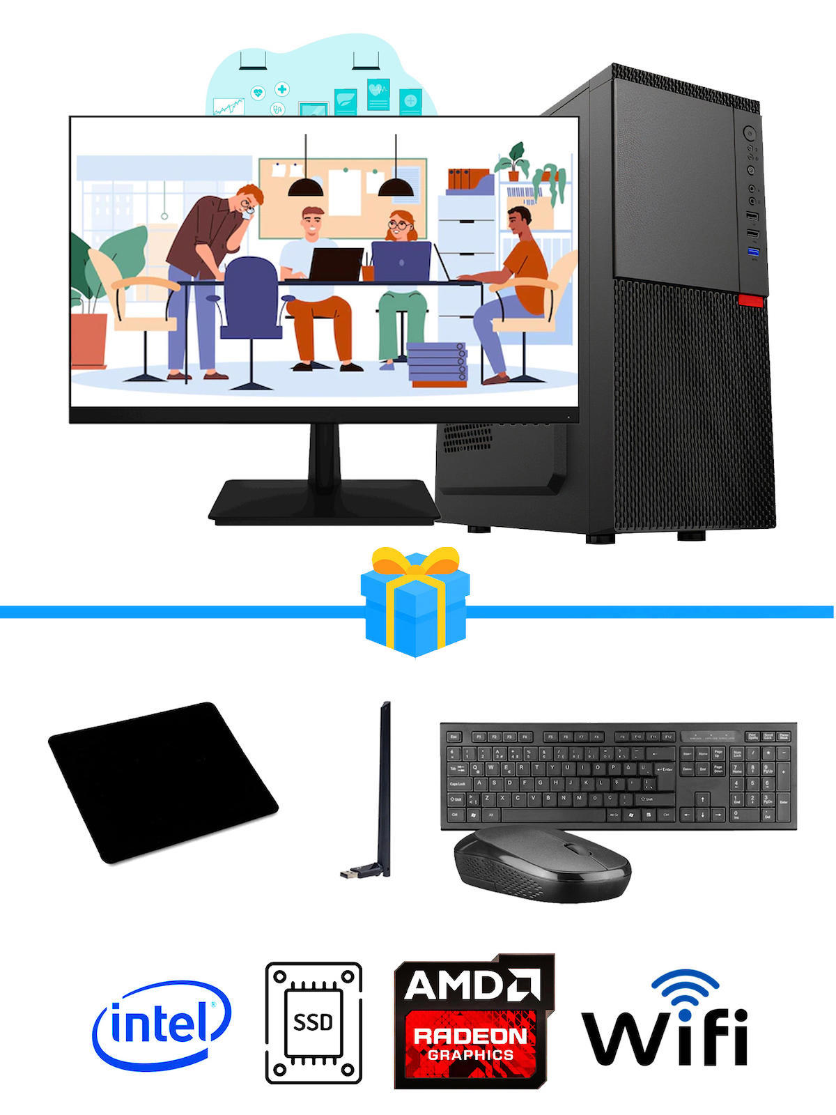 Ramtech Workforce OF310-182 Harici Radeon R5 230 Ekran Kartlı AMD Ryzen 7 i3 10100F 8 GB Ram DDR4 256 GB SSD Mid Tower
FreeDos Masaüstü Bilgisayar