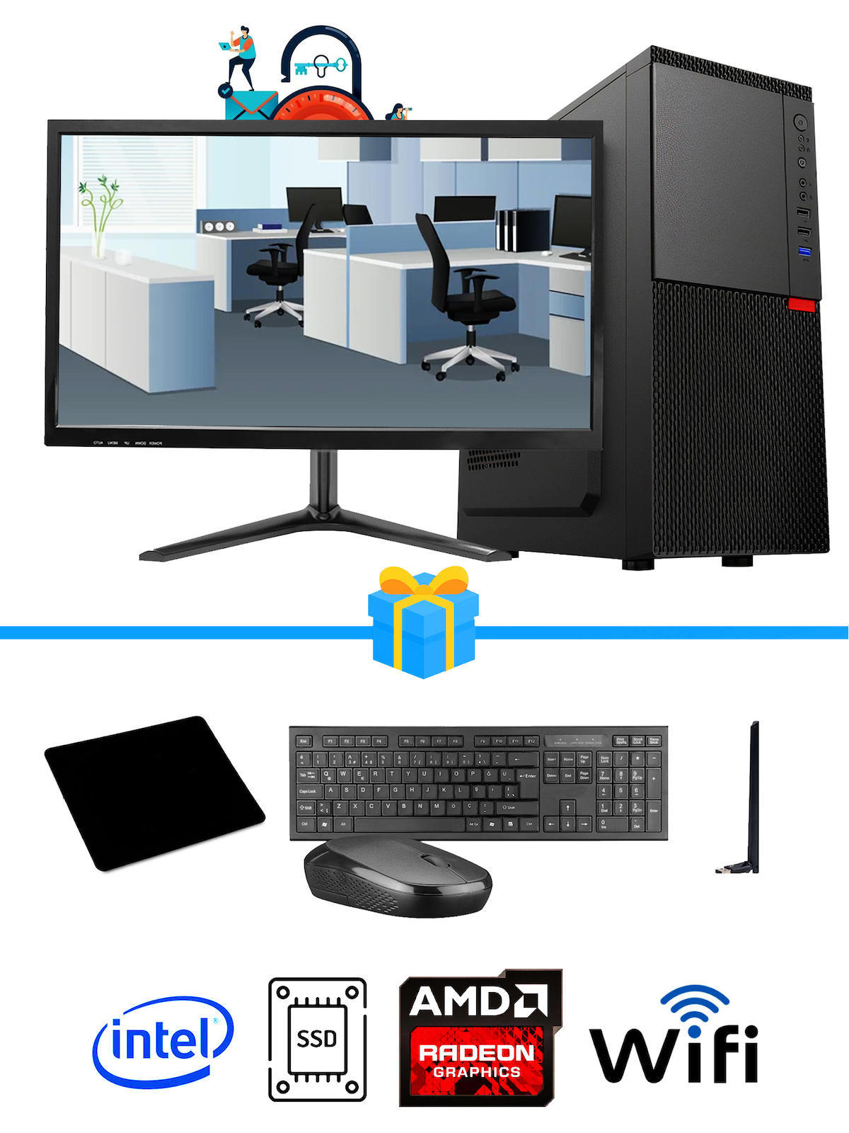 Ramtech Workforce OF710-290 Harici Radeon R5 230 Ekran Kartlı AMD Ryzen 9 i7-10700F 8 GB Ram DDR4 256 GB SSD Mid Tower
 FreeDos Masaüstü Bilgisayar