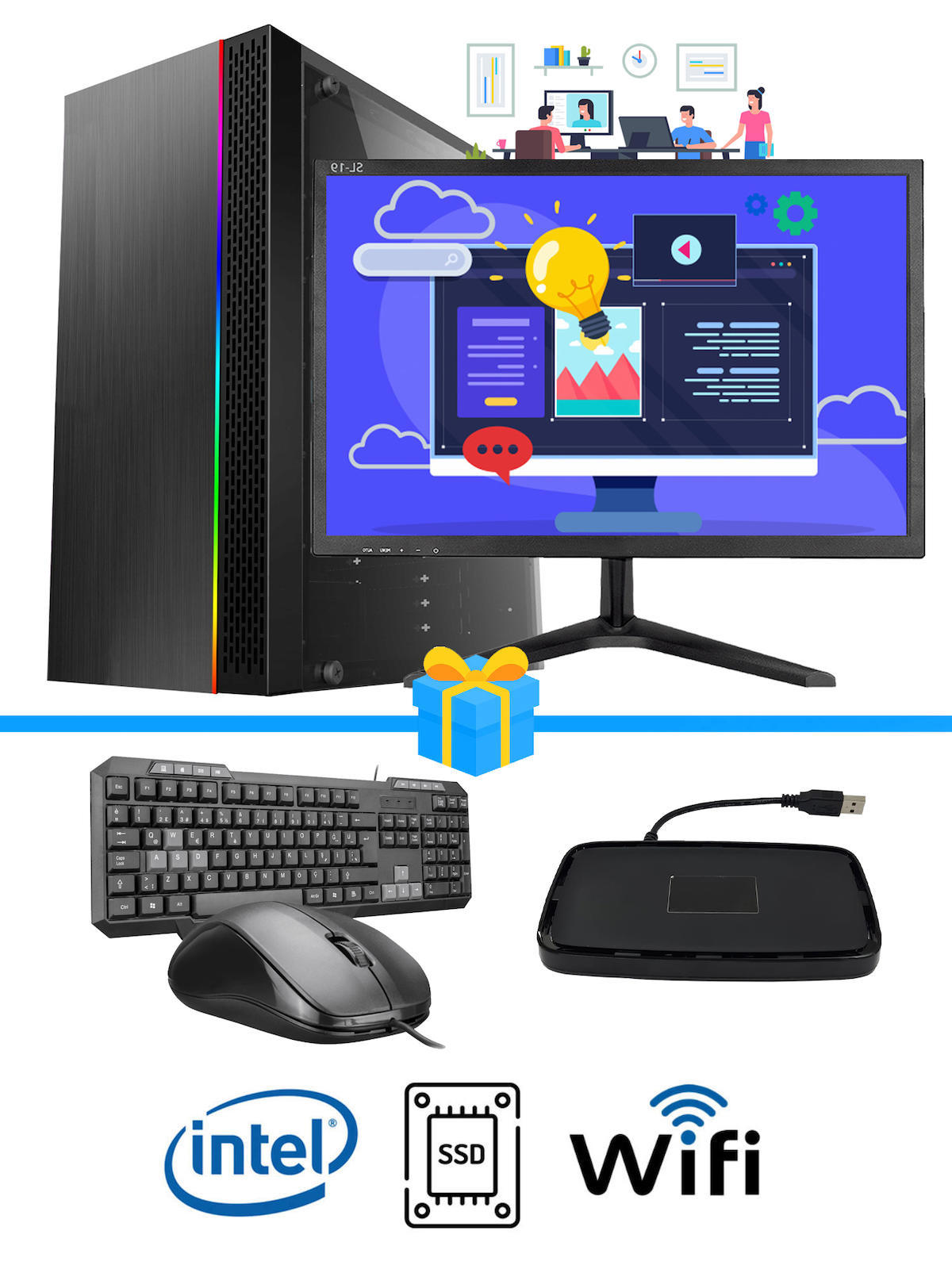 Ramtech Workforce WF184 AMD Ryzen 9 i3-2100 16 GB Ram DDR3 256 GB SSD Mid Tower
 FreeDos Masaüstü Bilgisayar