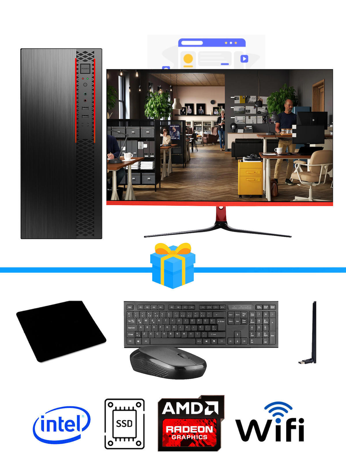 Ramtech Workforce OF710-332 Harici Radeon R5 230 Ekran Kartlı AMD Ryzen 9 i7-10700F 8 GB Ram DDR4 256 GB SSD Mid Tower
FreeDos Masaüstü Bilgisayar