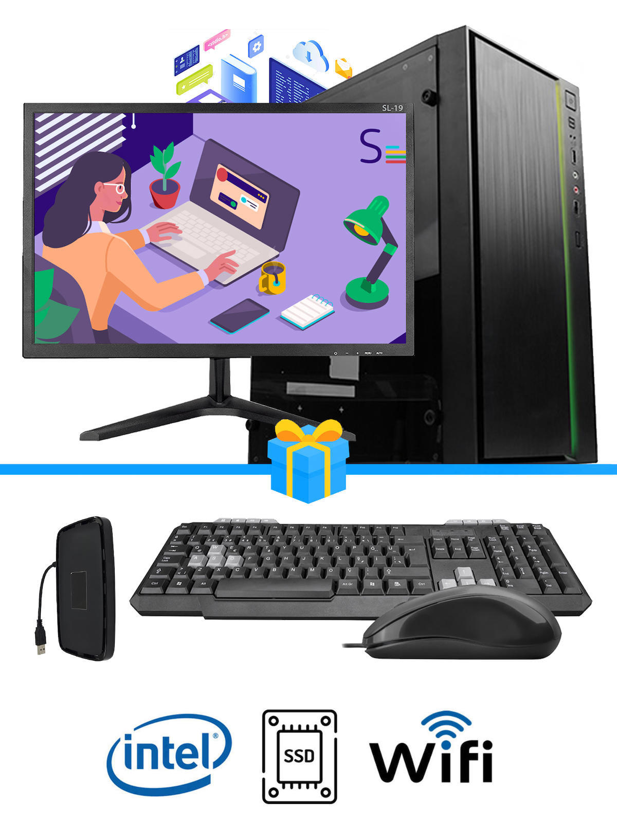Ramtech Workforce WF189 AMD Ryzen 9 i3-2100 8 GB Ram DDR3 128 GB SSD Mid Tower
 FreeDos Masaüstü Bilgisayar