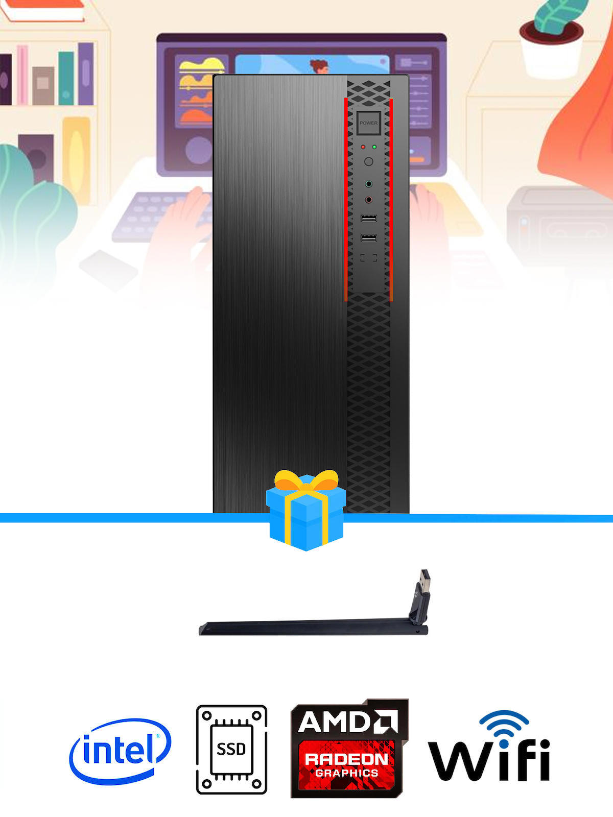 Ramtech Workforce OF710-270 Harici Radeon R5 230 Ekran Kartlı AMD Ryzen 9 i7-10700F 16 GB Ram DDR4 512 GB SSD Mid Tower
 FreeDos Masaüstü Bilgisayar
