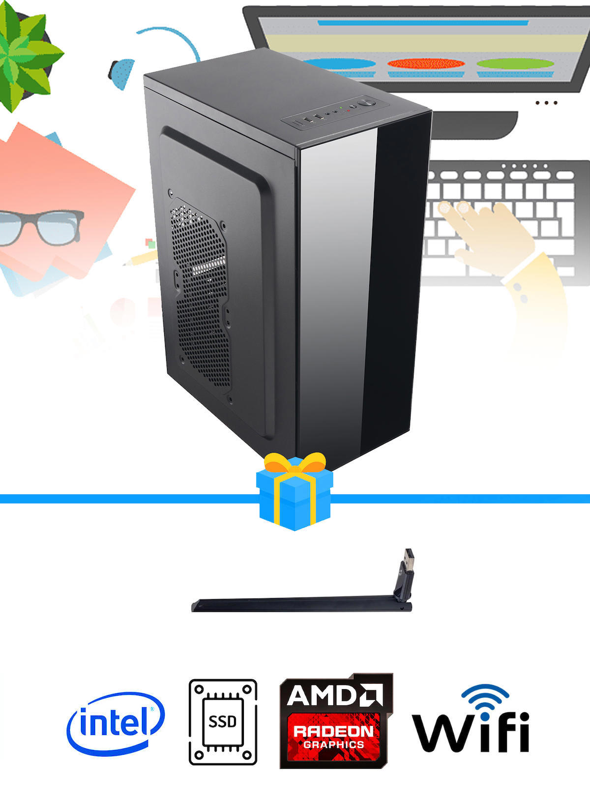 Ramtech Workforce OF510-015 Harici Radeon R5 230 Ekran Kartlı AMD Ryzen 9 i5 10400F 8 GB Ram DDR4 512 GB SSD Mid Tower
 FreeDos Masaüstü Bilgisayar