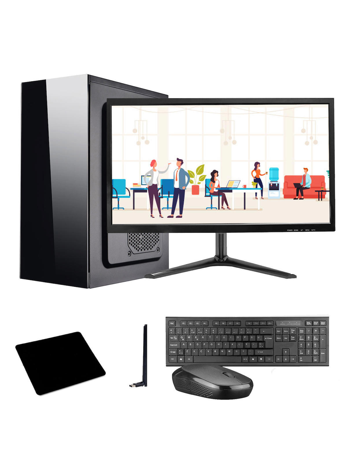 Ramtech Workforce OF510-031 Harici Radeon R5 230 Ekran Kartlı AMD Ryzen 9 i5 10400F 8 GB Ram DDR4 128 GB SSD Mid Tower
 FreeDos Masaüstü Bilgisayar