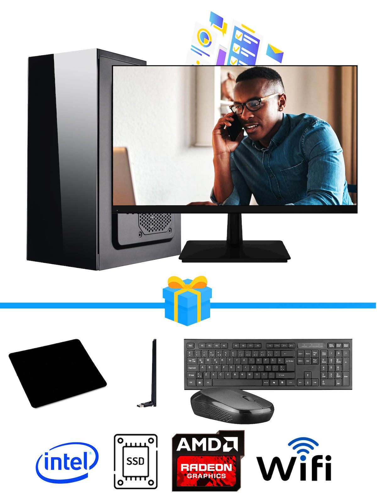 Ramtech Workforce OF510-071 Harici Radeon R5 230 Ekran Kartlı AMD Ryzen 9 i5 10400F 16 GB Ram DDR4 256 GB SSD Mid Tower
FreeDos Masaüstü Bilgisayar