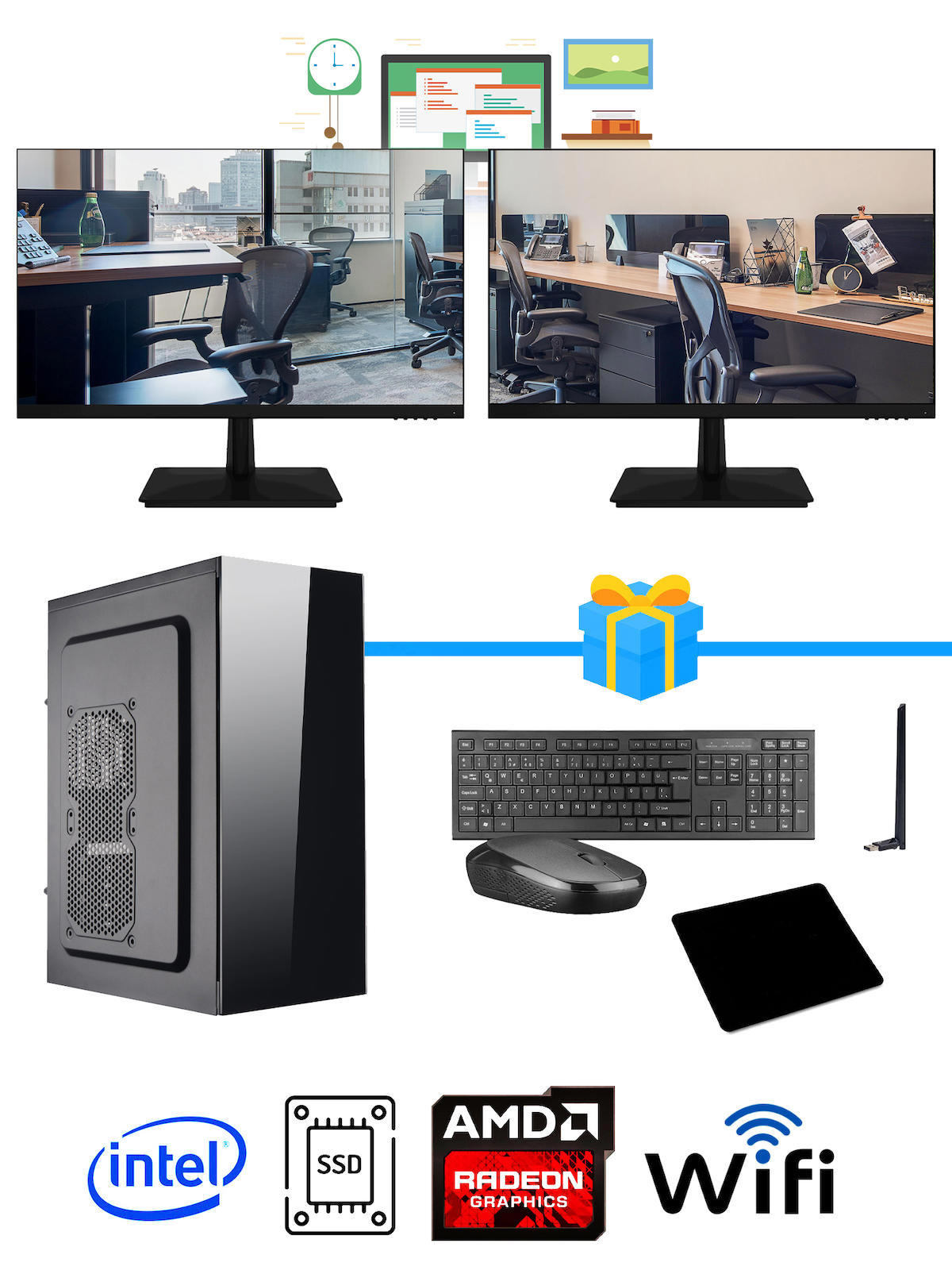 Ramtech Workforce OF710-359 Harici Radeon R5 230 Ekran Kartlı AMD Ryzen 9 i7-10700F 16 GB Ram DDR4 256 GB SSD Mid Tower
FreeDos Masaüstü Bilgisayar