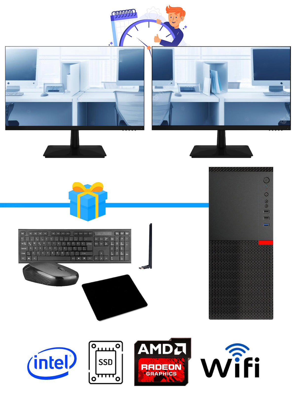 Ramtech Workforce OF710-352 Harici Radeon R5 230 Ekran Kartlı AMD Ryzen 9 i7-10700F 16 GB Ram DDR4 128 GB SSD Mid Tower
FreeDos Masaüstü Bilgisayar