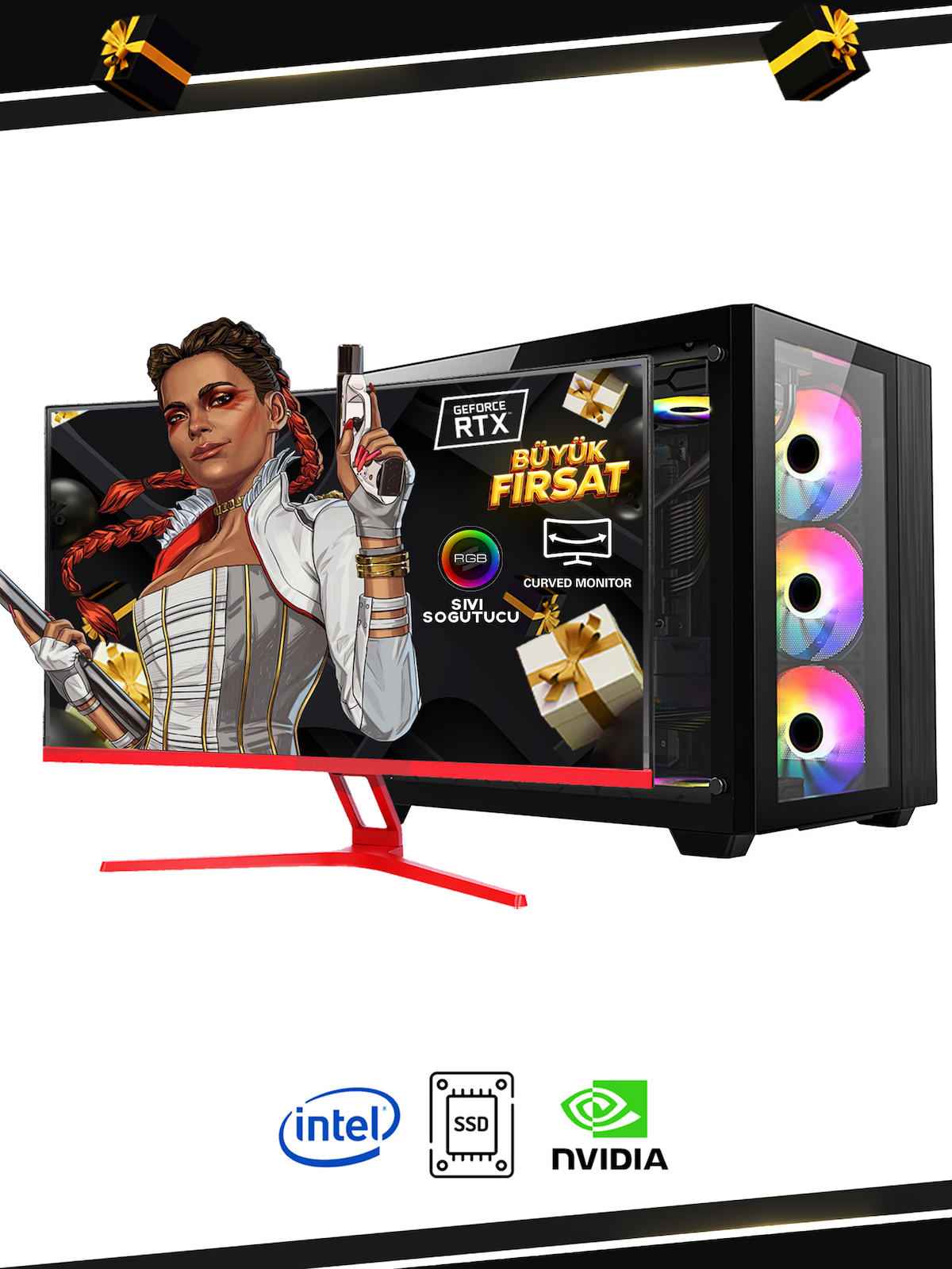 Ramtech FF533-M75 Harici GeForce RTX 3050 Ekran Kartlı AMD Ryzen 9 i5 10400F 16 GB Ram DDR4 256 GB SSD Mid Tower
FreeDos Masaüstü Bilgisayar