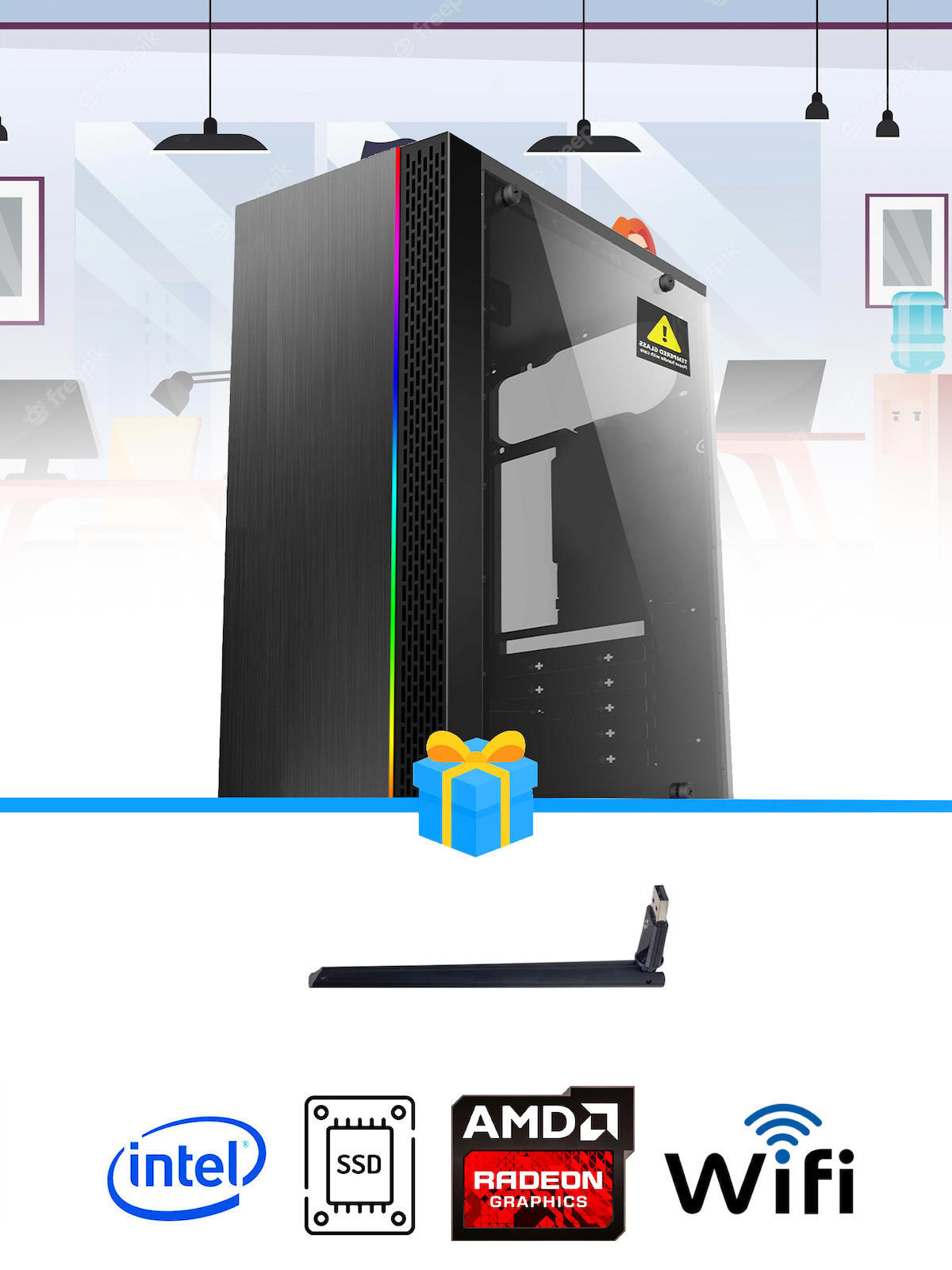 Ramtech Workforce OF310-131 Harici Radeon R5 230 Ekran Kartlı AMD Ryzen 7 i3 10100F 16 GB Ram DDR4 256 GB SSD Mid Tower
FreeDos Masaüstü Bilgisayar