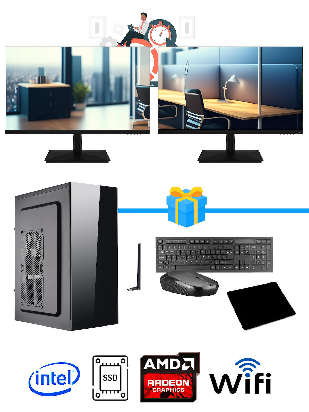 Ramtech Workforce OF710-343 Harici Radeon R5 230 Ekran Kartlı AMD Ryzen 9 i7-10700F 8 GB Ram DDR4 128 GB SSD Mid Tower
FreeDos Masaüstü Bilgisayar