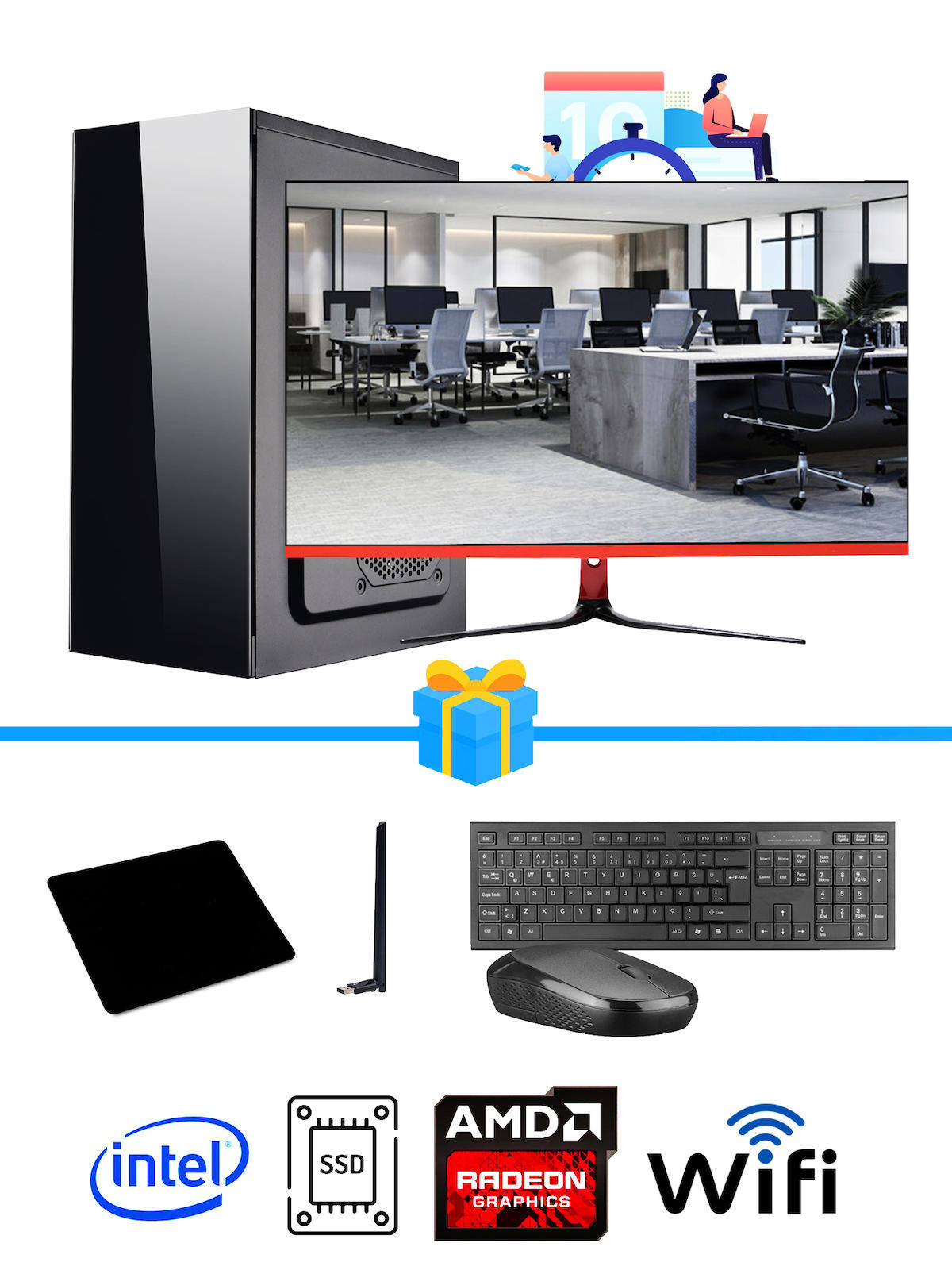 Ramtech Workforce OF310-199 Harici Radeon R5 230 Ekran Kartlı AMD Ryzen 7 i3 10100F 8 GB Ram DDR4 128 GB SSD Mid Tower
FreeDos Masaüstü Bilgisayar