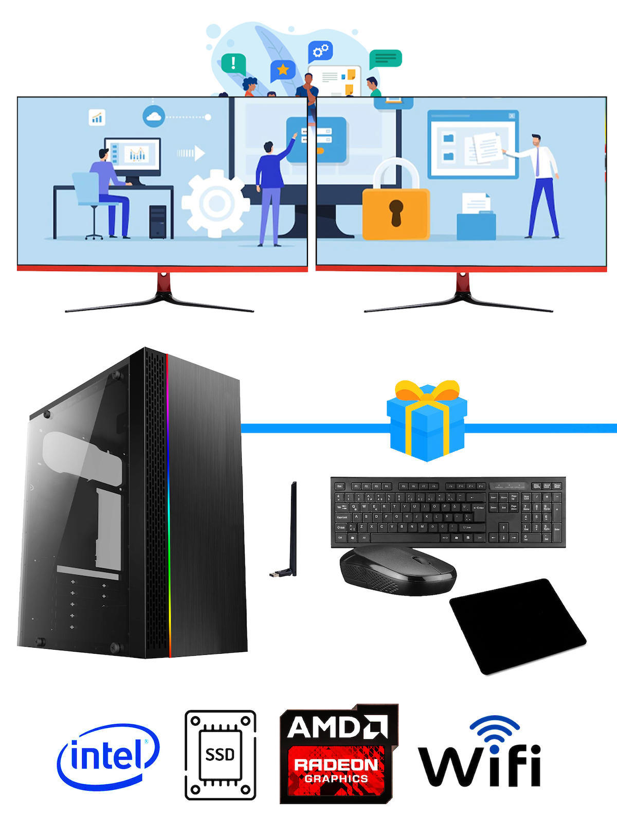 Ramtech Workforce OF710-367 Harici Radeon R5 230 Ekran Kartlı AMD Ryzen 9 i7-10700F 8 GB Ram DDR4 128 GB SSD Mid Tower
FreeDos Masaüstü Bilgisayar