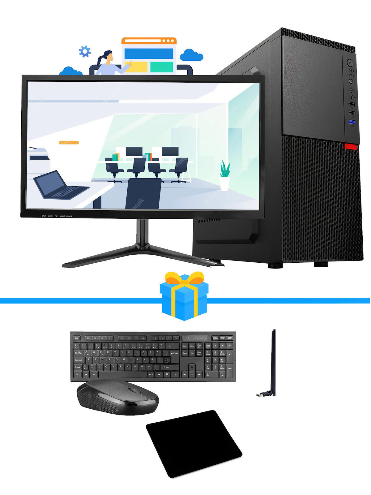Ramtech Workforce OF510-050 Harici Radeon R5 230 Ekran Kartlı AMD Ryzen 9 i5 10400F 8 GB Ram DDR4 256 GB SSD Mid Tower
 FreeDos Masaüstü Bilgisayar