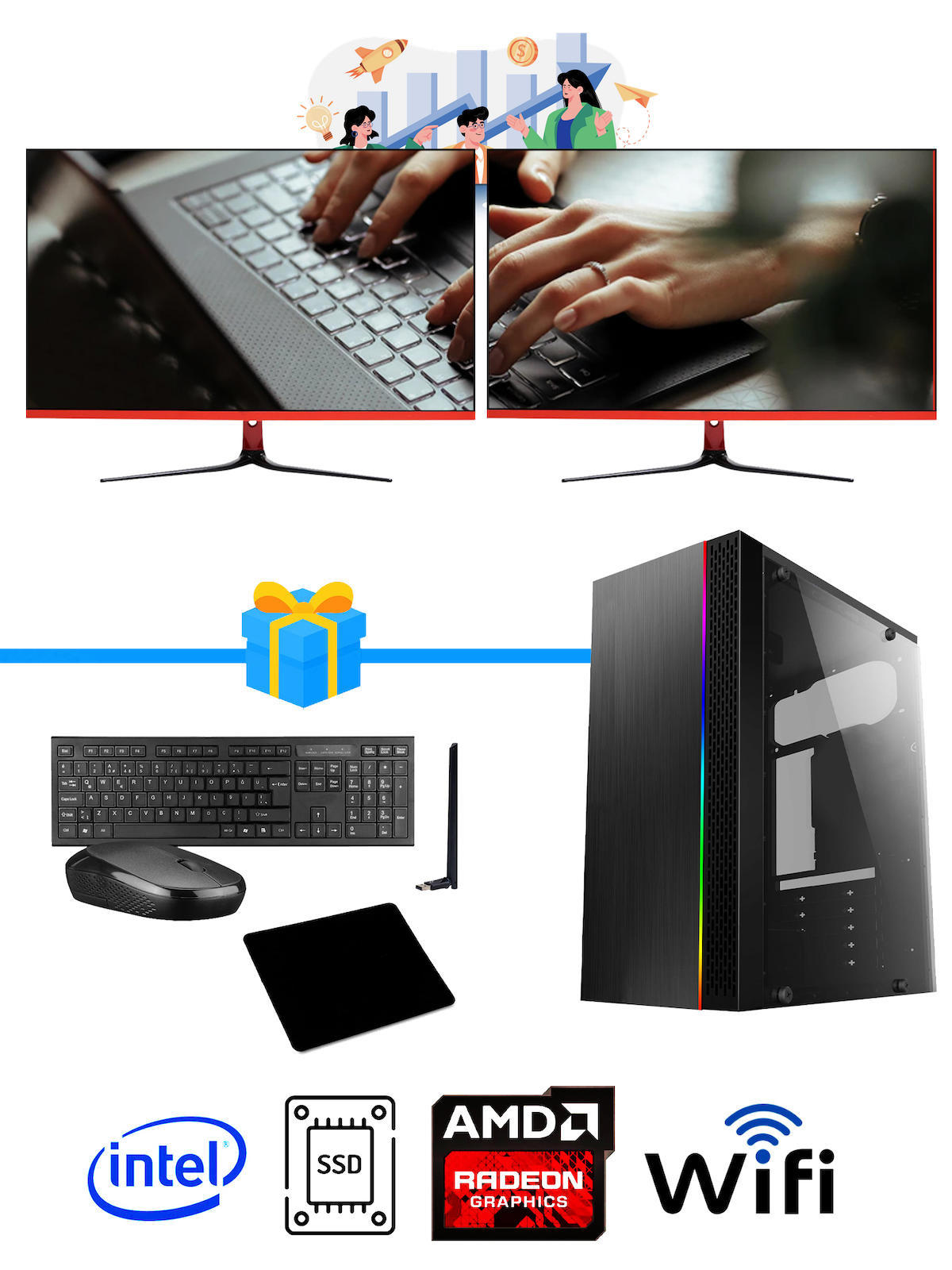 Ramtech Workforce OF710-375 Harici Radeon R5 230 Ekran Kartlı AMD Ryzen 9 i7-10700F 8 GB Ram DDR4 512 GB SSD Mid Tower
FreeDos Masaüstü Bilgisayar