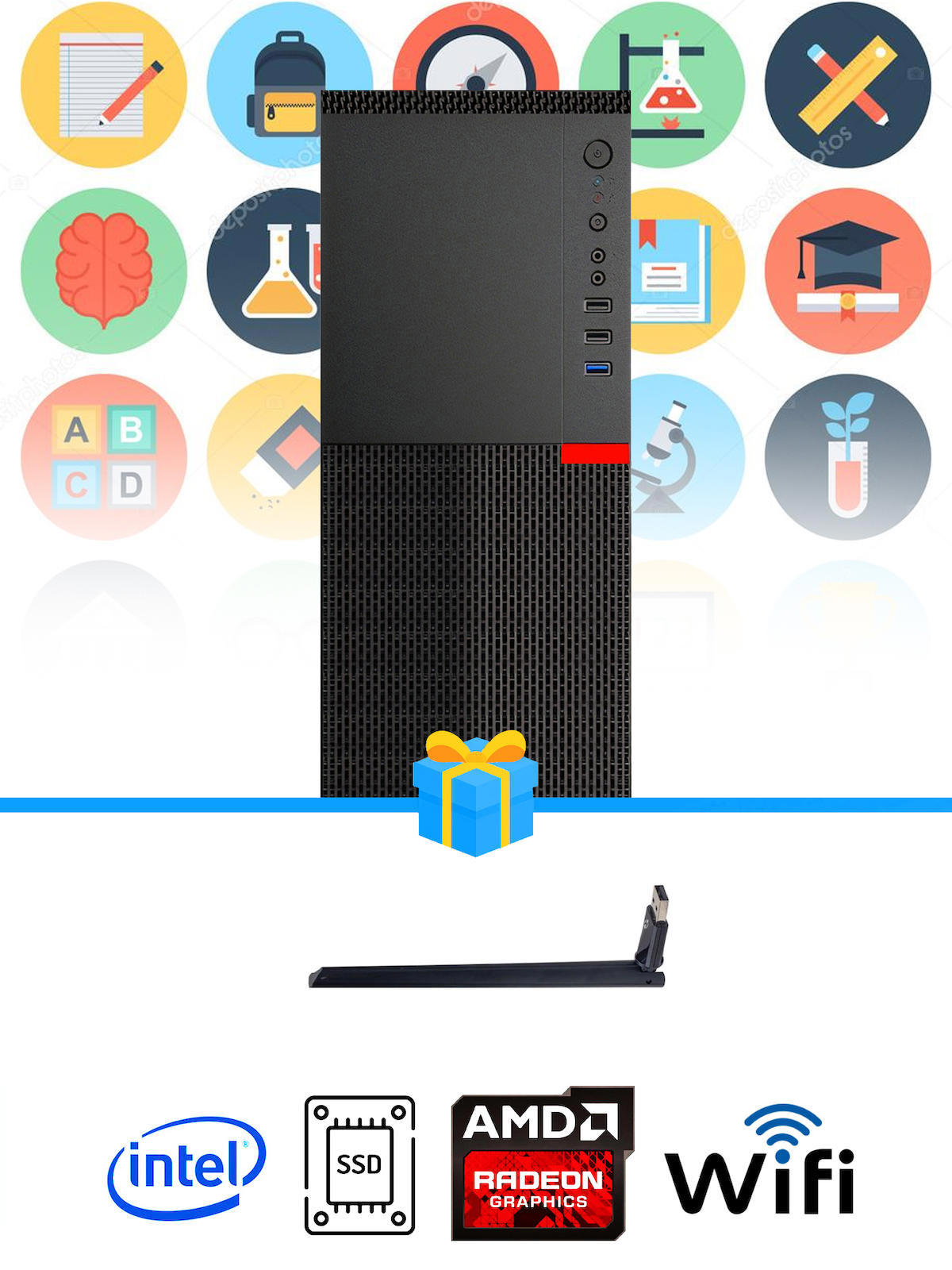 Ramtech Workforce OF510-016 Harici Radeon R5 230 Ekran Kartlı AMD Ryzen 9 i5 10400F 16 GB Ram DDR4 128 GB SSD Mid Tower
 FreeDos Masaüstü Bilgisayar