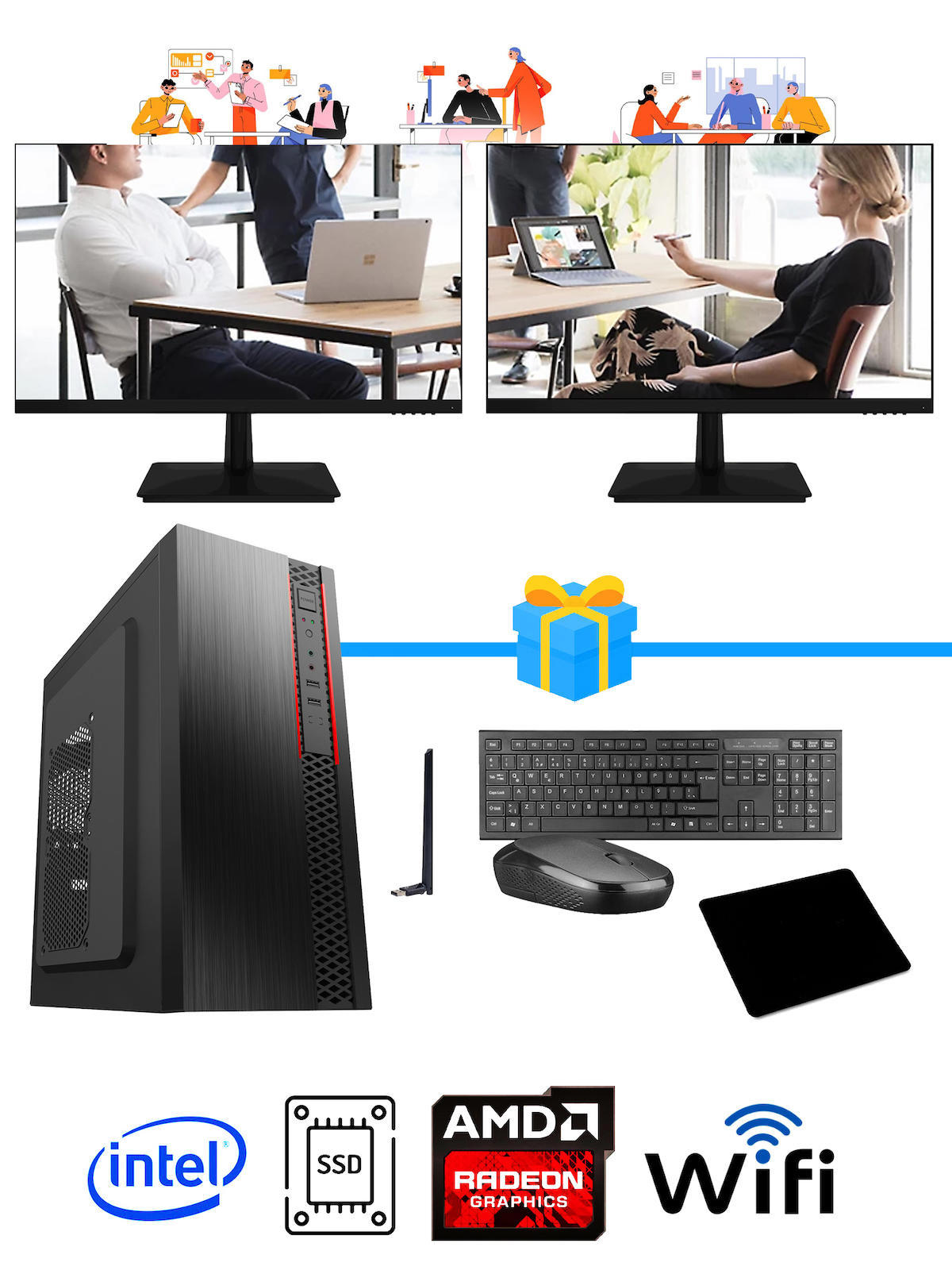 Ramtech Workforce OF710-346 Harici Radeon R5 230 Ekran Kartlı AMD Ryzen 9 i7-10700F 16 GB Ram DDR4 128 GB SSD Mid Tower
FreeDos Masaüstü Bilgisayar