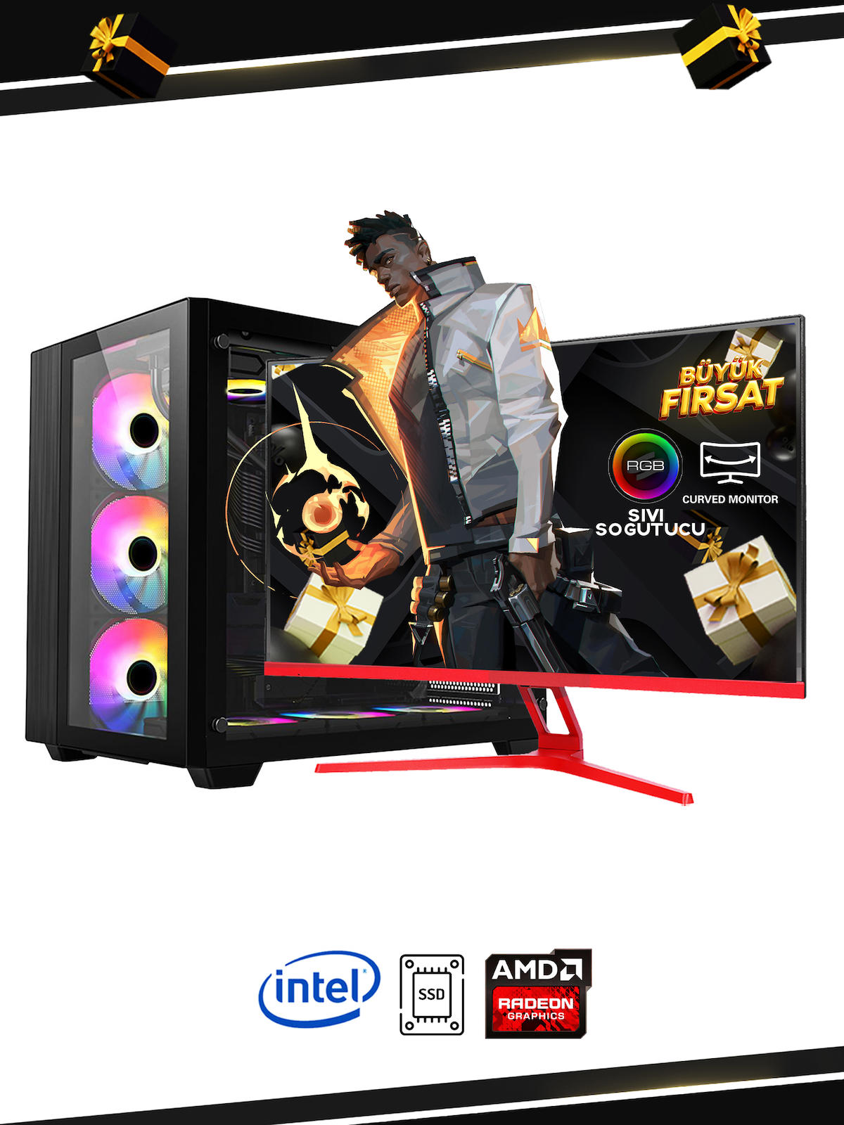 Ramtech MG214-M75 Harici Radeon R7 240 Ekran Kartlı AMD Ryzen 9 i5 4570 16 GB Ram DDR3 240 GB SSD Mid Tower
 FreeDos Masaüstü Bilgisayar