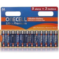 Onecell Ultra Premium Alkalin Aa Boy Pil 9+3 (5 Adet)