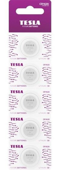 Tesla CR1620 DL1620 ECR1620 3V Lityum Düğme Pil – 5’li Paket | Saat, Kumanda, Terazi Uyumlu