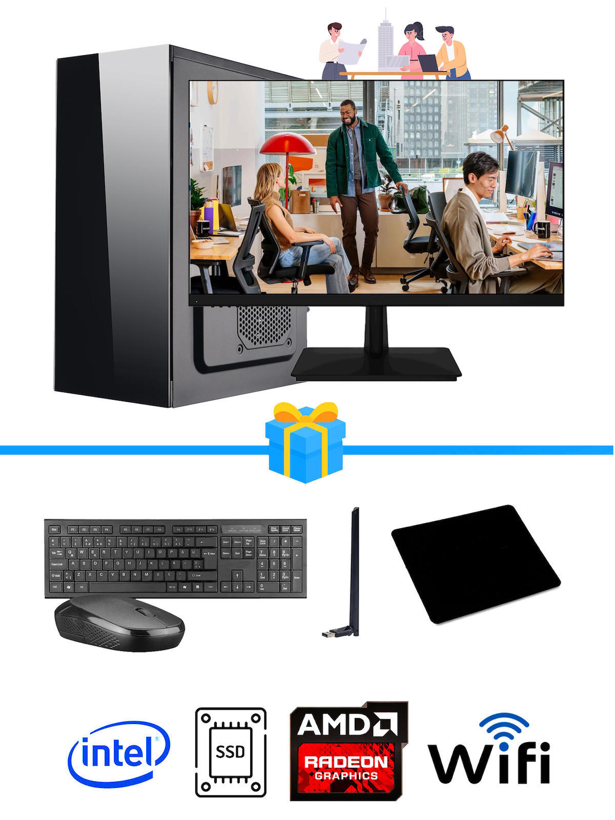 Ramtech Workforce OF310-185 Harici Radeon R5 230 Ekran Kartlı AMD Ryzen 7 i3 10100F 16 GB Ram DDR4 256 GB SSD Mid Tower
 FreeDos Masaüstü Bilgisayar