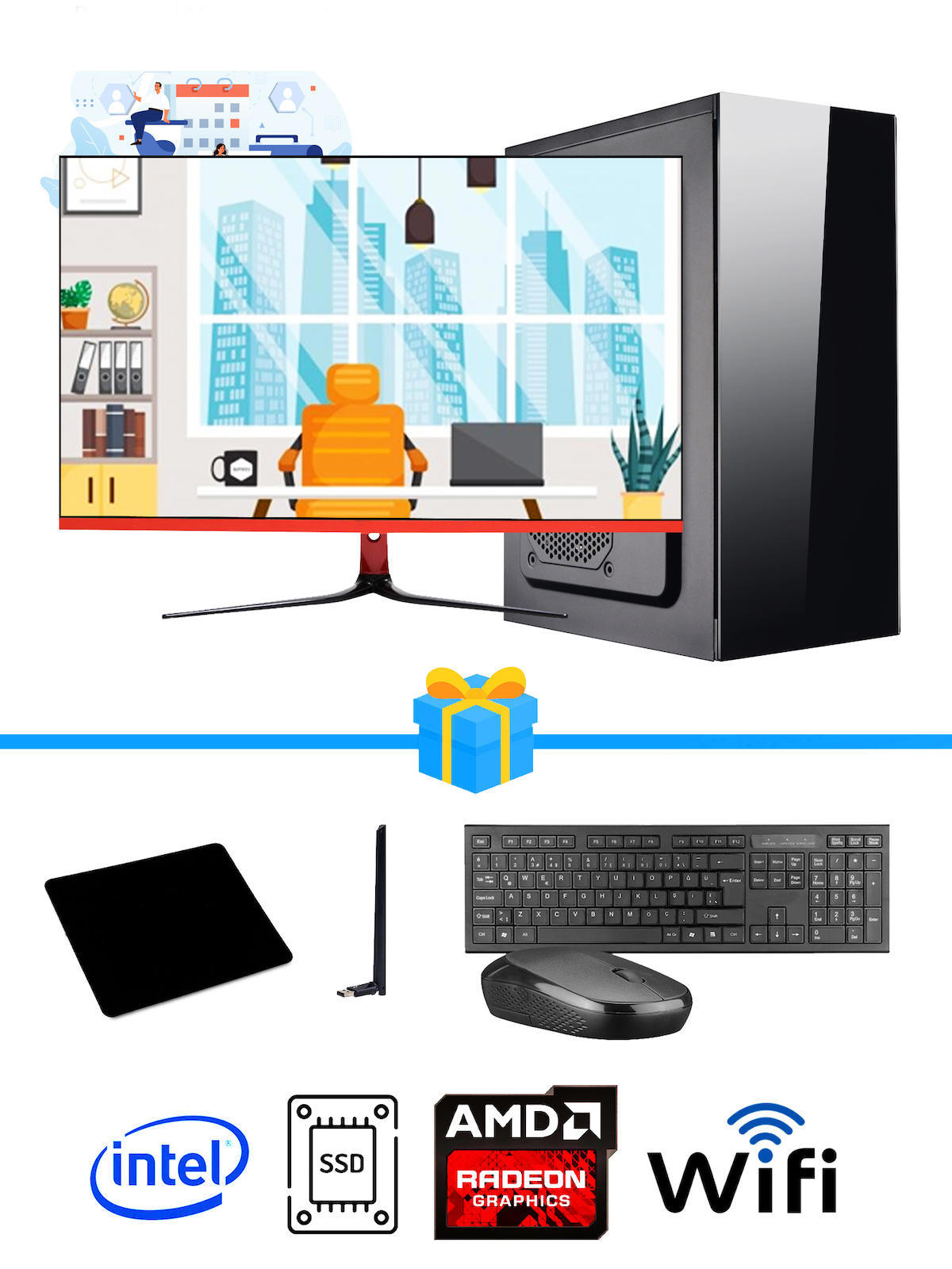 Ramtech Workforce OF710-337 Harici Radeon R5 230 Ekran Kartlı AMD Ryzen 9 i7-10700F 8 GB Ram DDR4 128 GB SSD Mid Tower
FreeDos Masaüstü Bilgisayar
